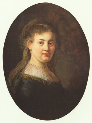 Rembrandt Harmensz. van Rijn: Portrt der Saskia mit Schleier, Oval