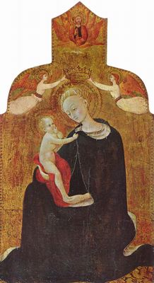 Sassetta: Maria mit dem Kind, von zwei Engeln gekrnt