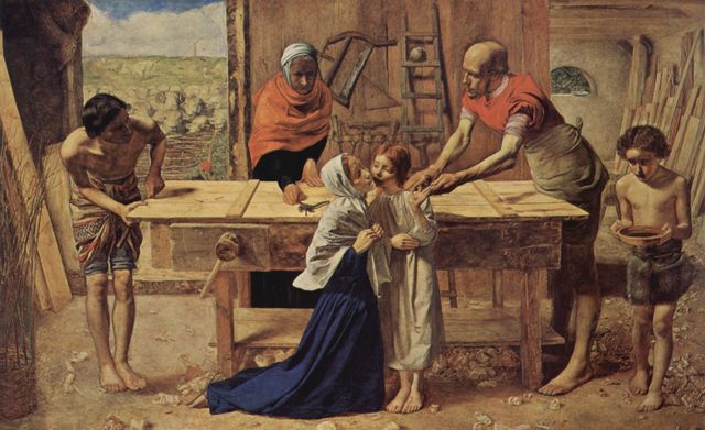 Sir John Everett Millais: Jesus im Haus seiner Eltern (Die Werksatt des Zimmermanns)