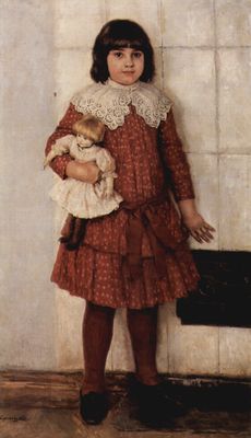 Wassilij Iwanowitsch Surikow: Portrt der Olga Wassiljewna Surikowa, Tochter des Knstlers (Mdchen mit Puppe)