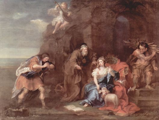 William Hogarth: Gemlde nach Shakespeares Sturm, Szene: Prospero und Miranda