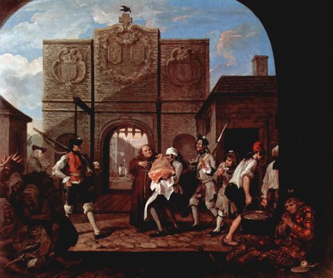 William Hogarth: Vor dem Tor von Calais (Das Roastbeef von Alt-England)