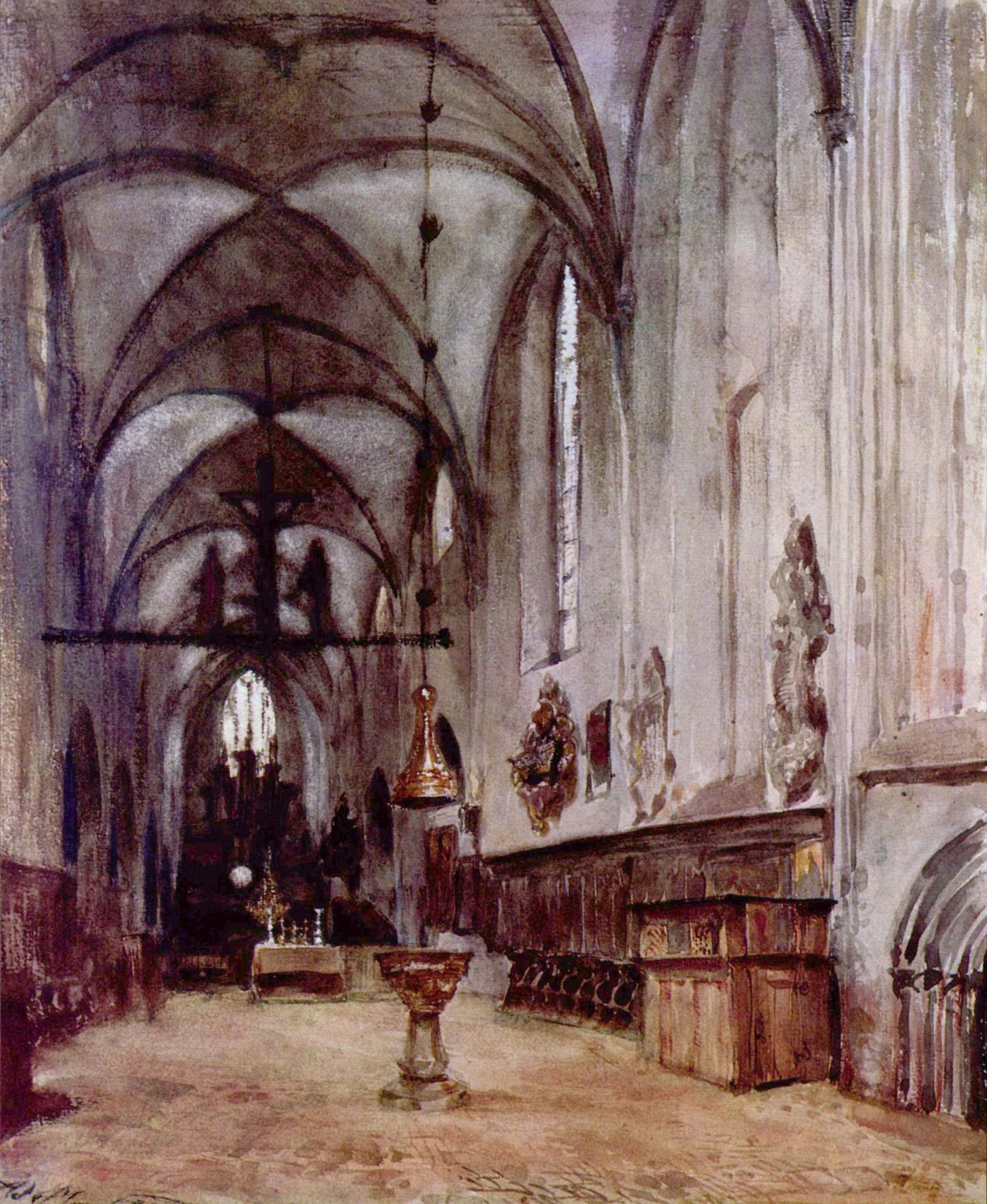 Adolf Friedrich Erdmann von Menzel: Chor der alten Klosterkirche in Berlin