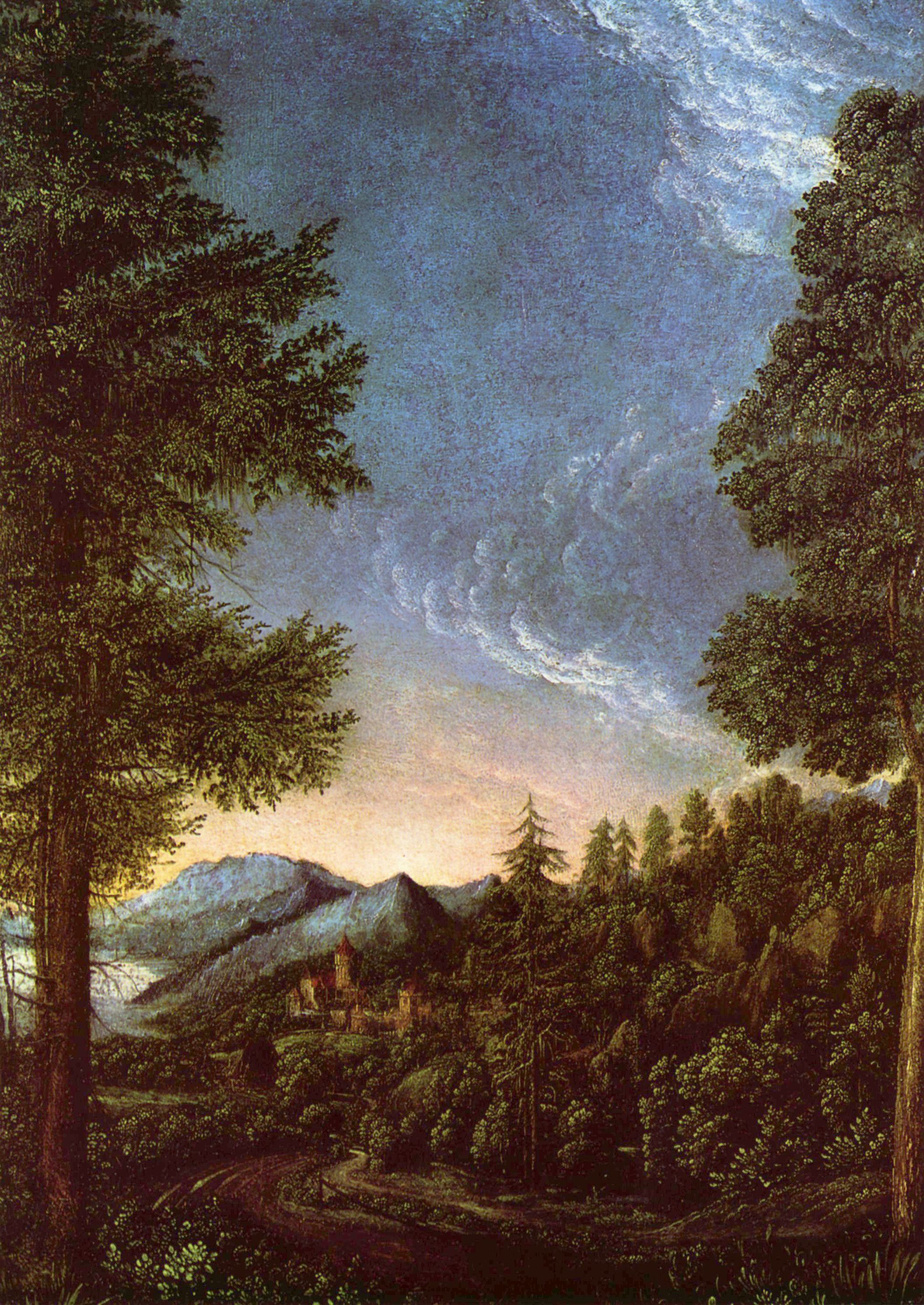 Albrecht Altdorfer: Donaulandschaft bei Regensburg mit dem Scheuchenberg