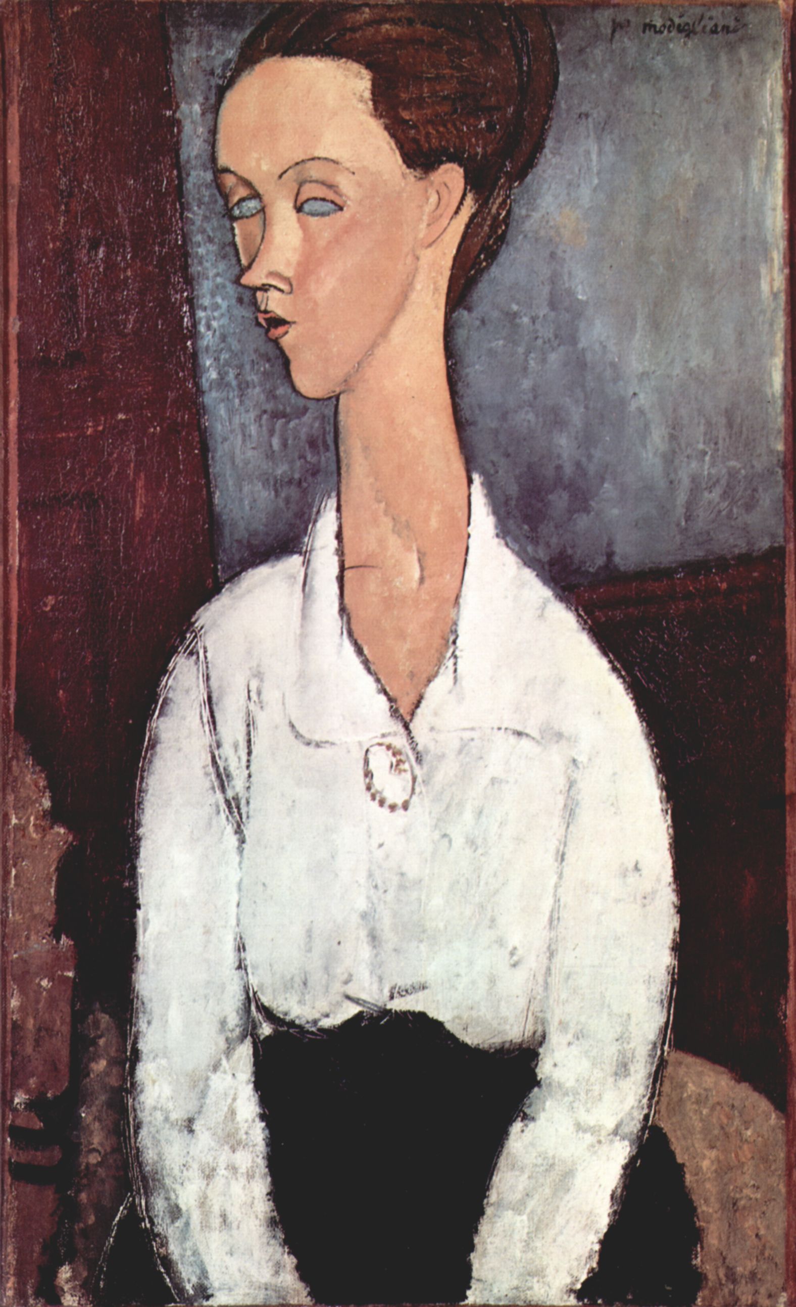 Amadeo Modigliani: Portrt der Lunia Czechowska mit weier Bluse