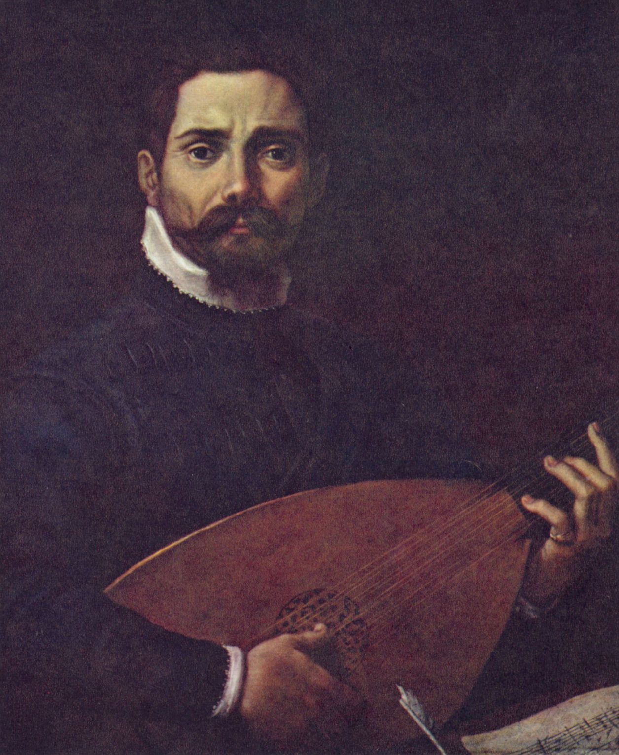 Annibale Carracci: Portrt des Giovanni Gabrielle mit der Laute