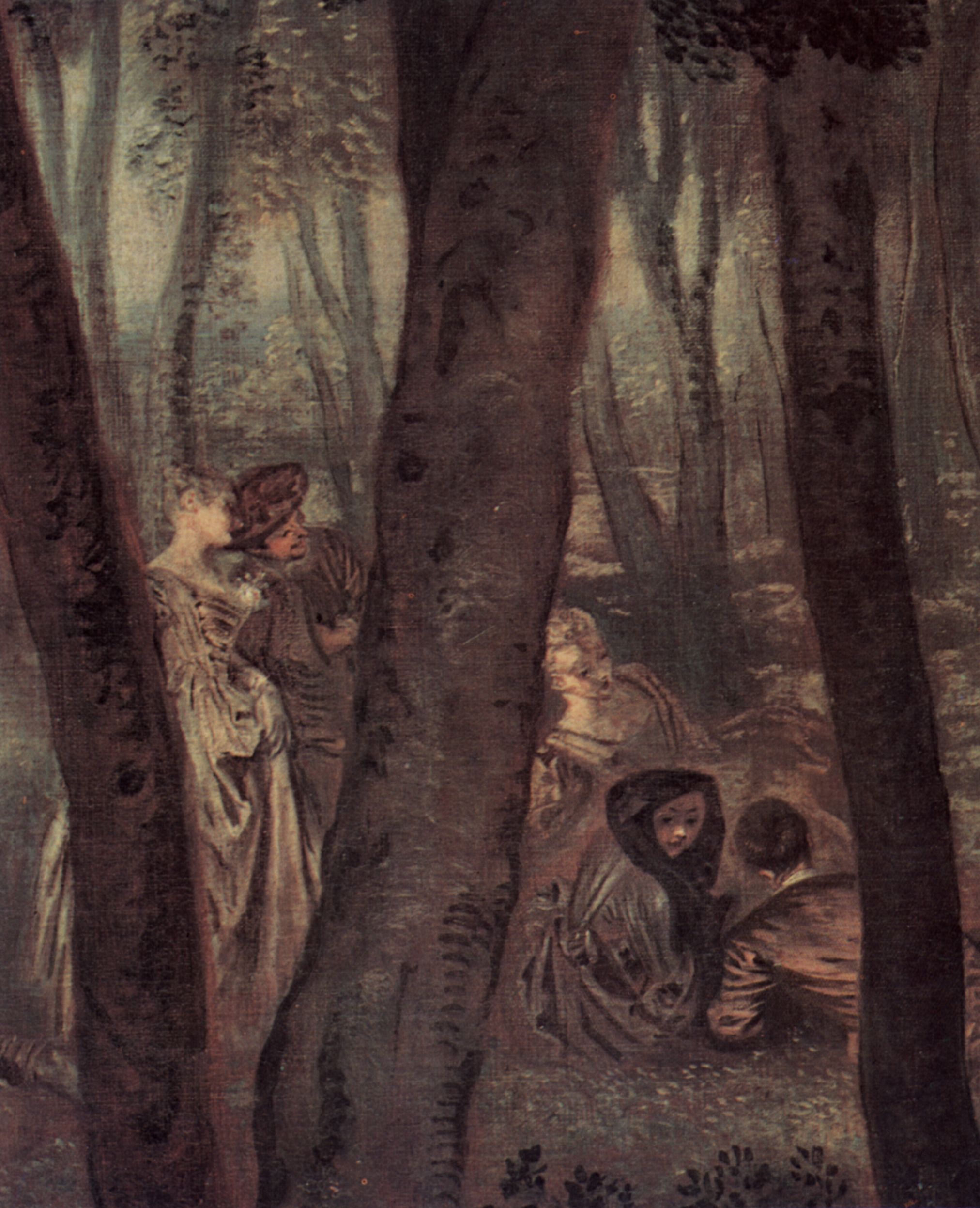 Antoine Watteau: Vergngen im Freien (Amusements champtres), Detail