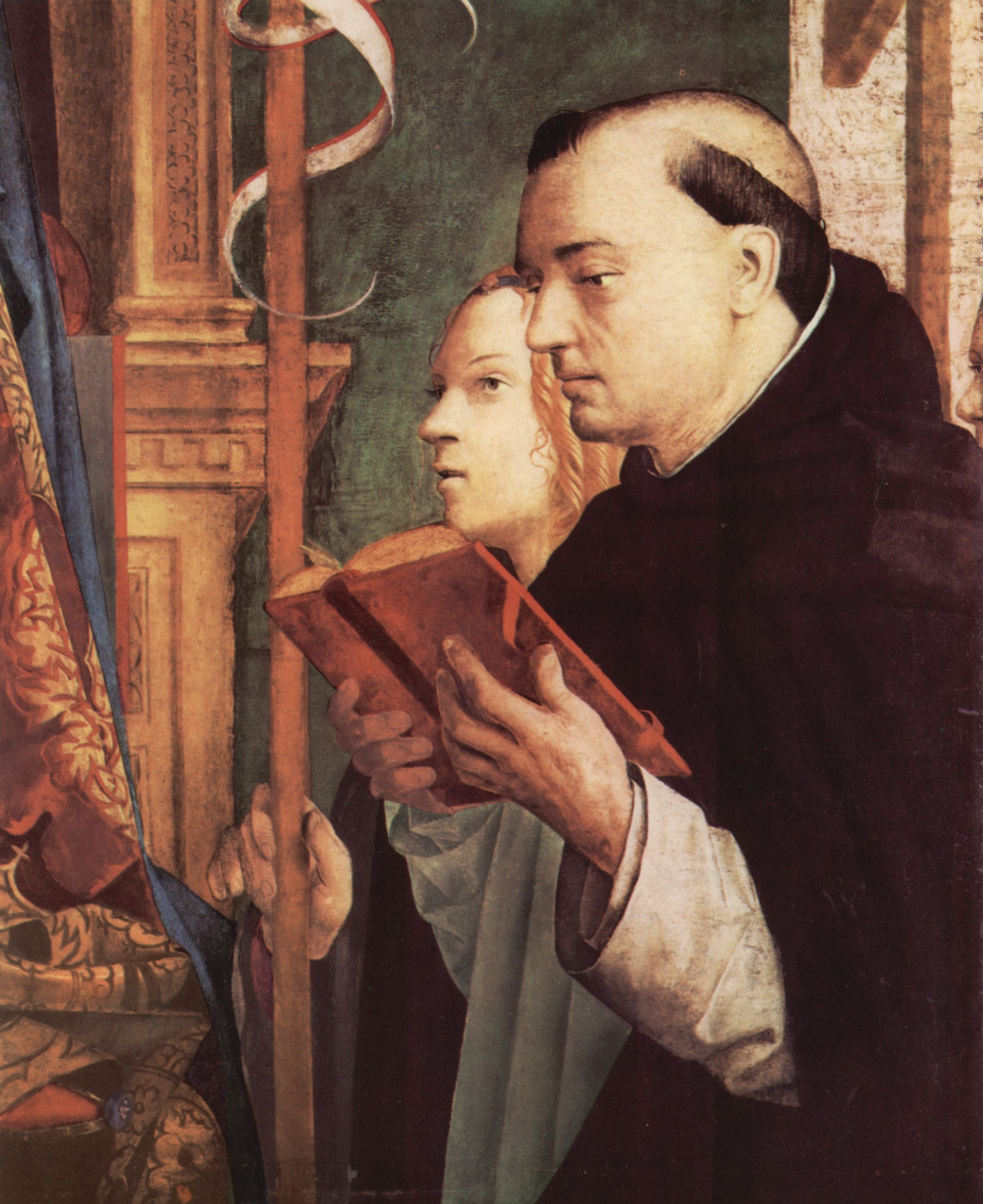 Antonello da Messina: Fragment der Pala di San Cassiano, Venedig, Hl. Dominikus und Hl. Ursula