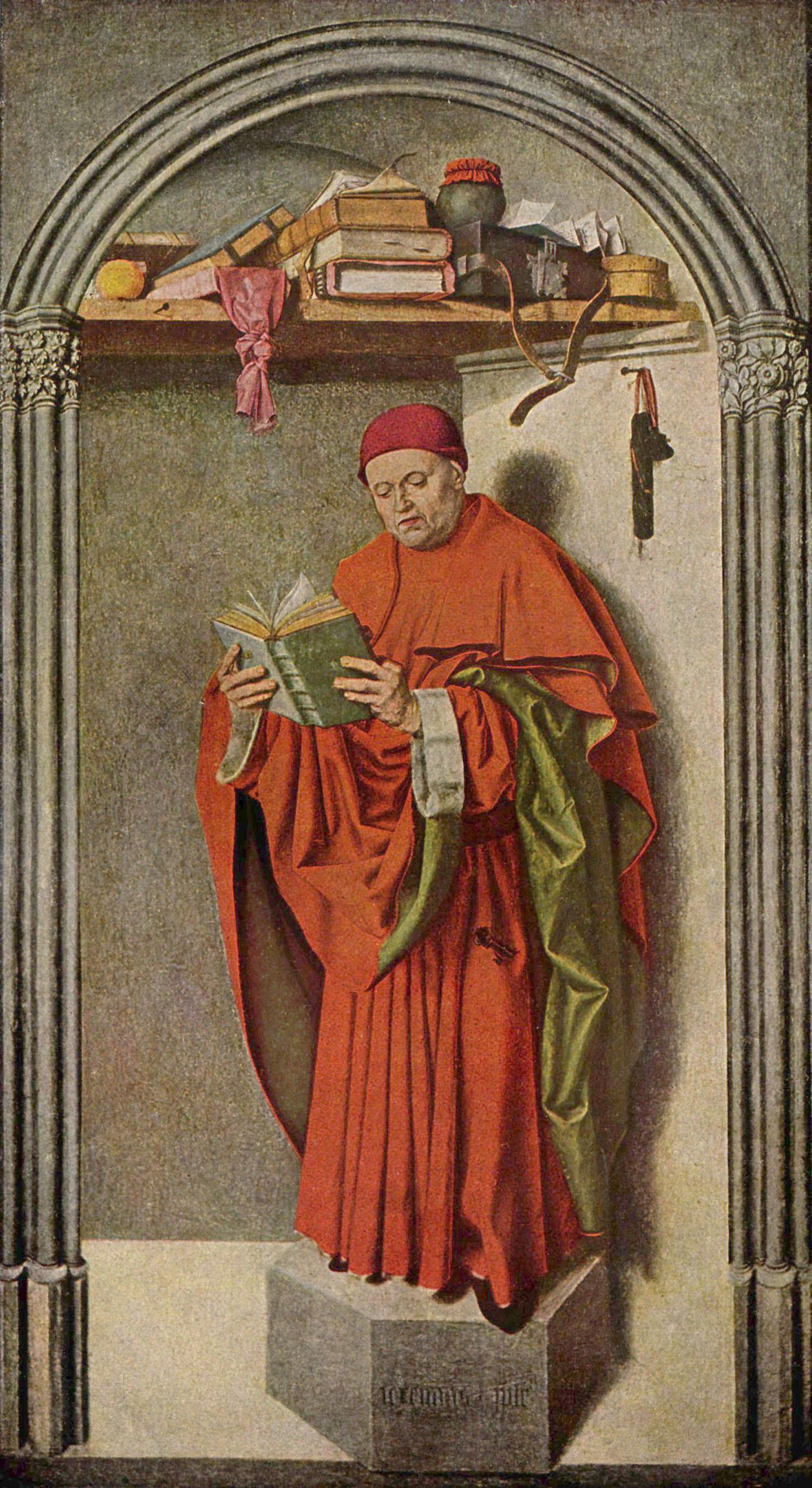 Barthlemy d' Eyck: Verkndigungsaltar, rechter Flgel, Innenseite: Prophet Jeremias