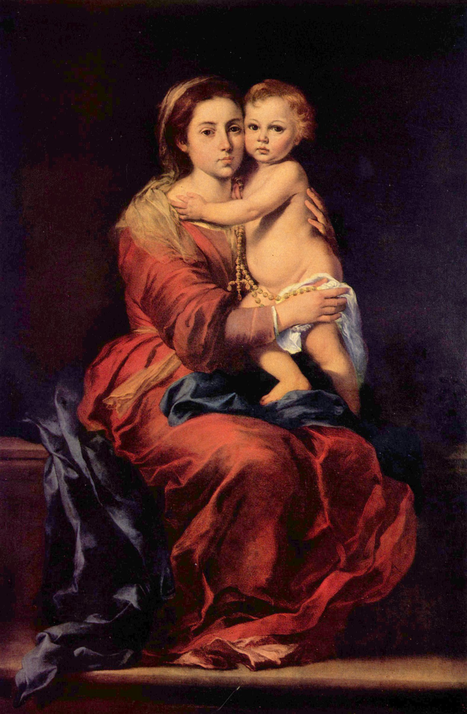 Bartolom Esteban Perez Murillo: Madonna mit dem Rosenkranz