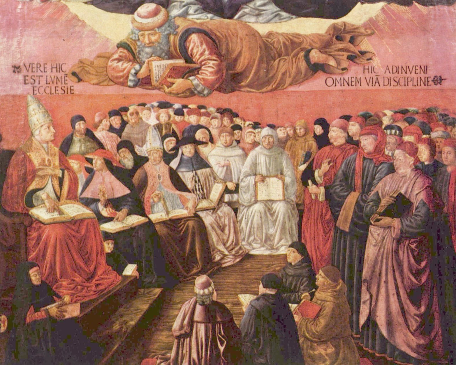 Benozzo Gozzoli: Triumph des Hl. Thomas von Aquin ber Averroes, Detail