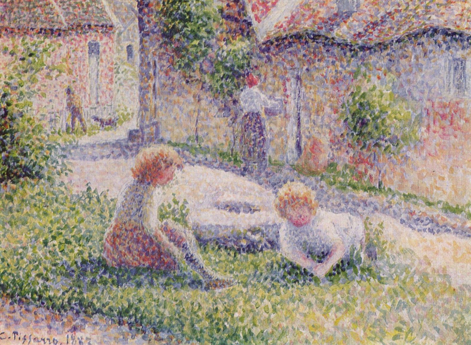 Camille Pissarro: Kinder auf einem Bauernhof