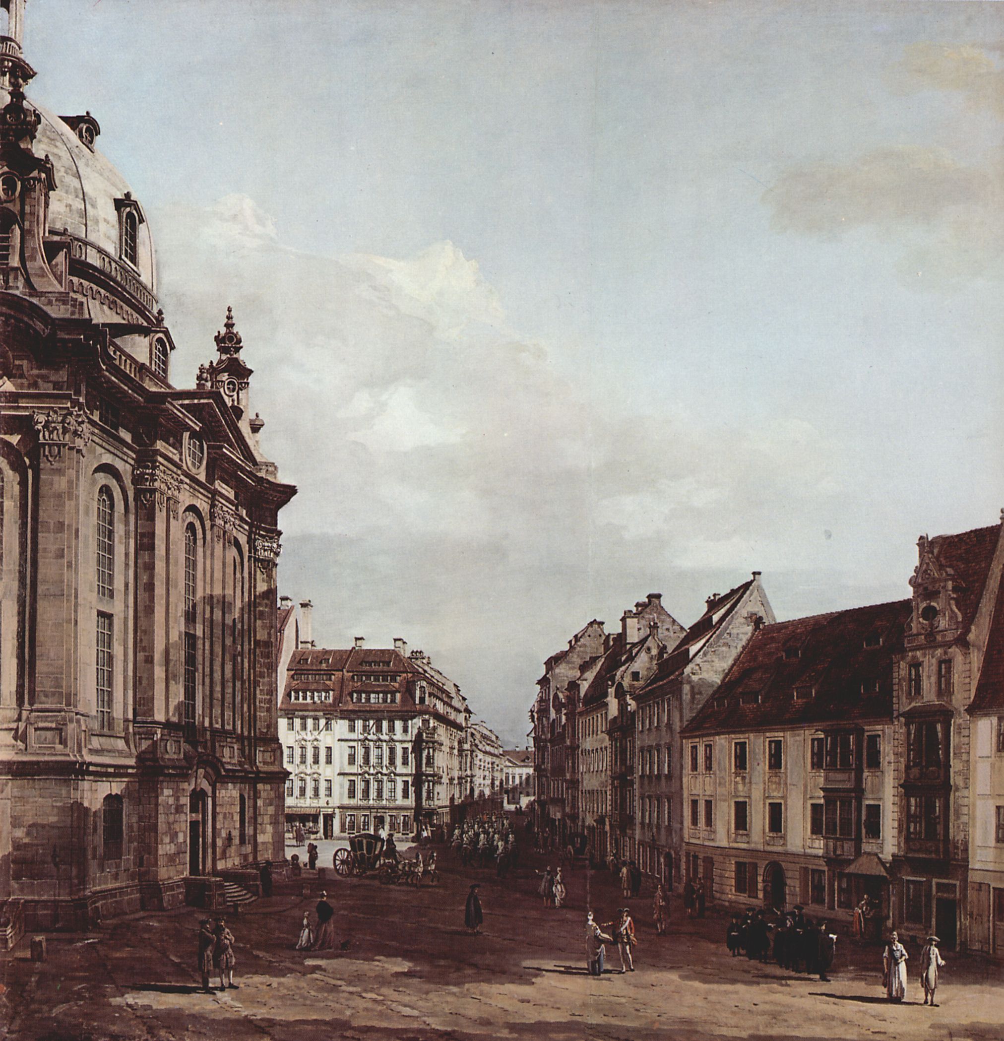 Canaletto (I): Ansicht von Dresden, Die Frauenkirche