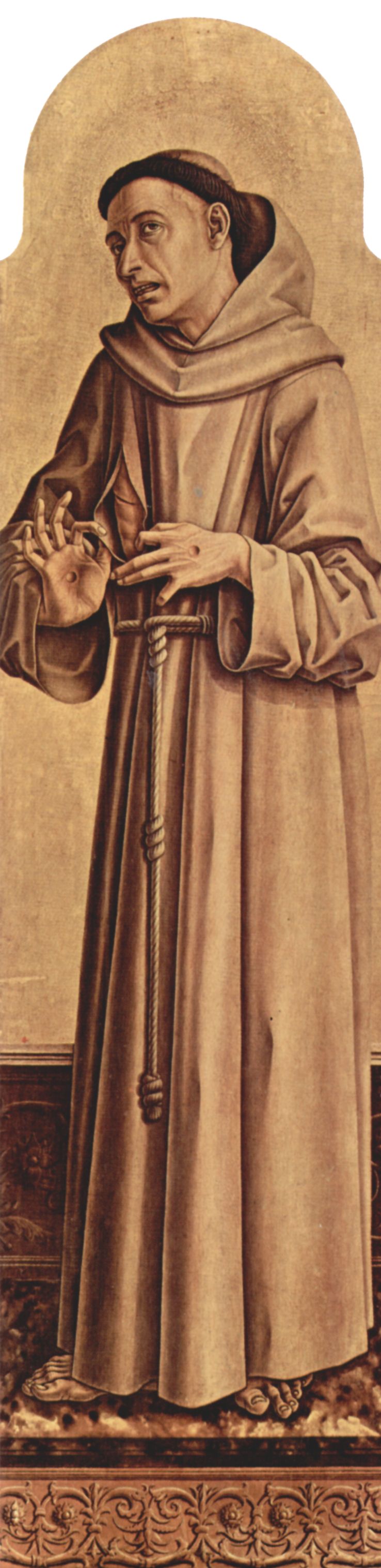 Carlo Crivelli: Altarpolyptychon von San Francesco in Montefiore dell' Aso, rechte innere Tafel: Hl. Franziskus
