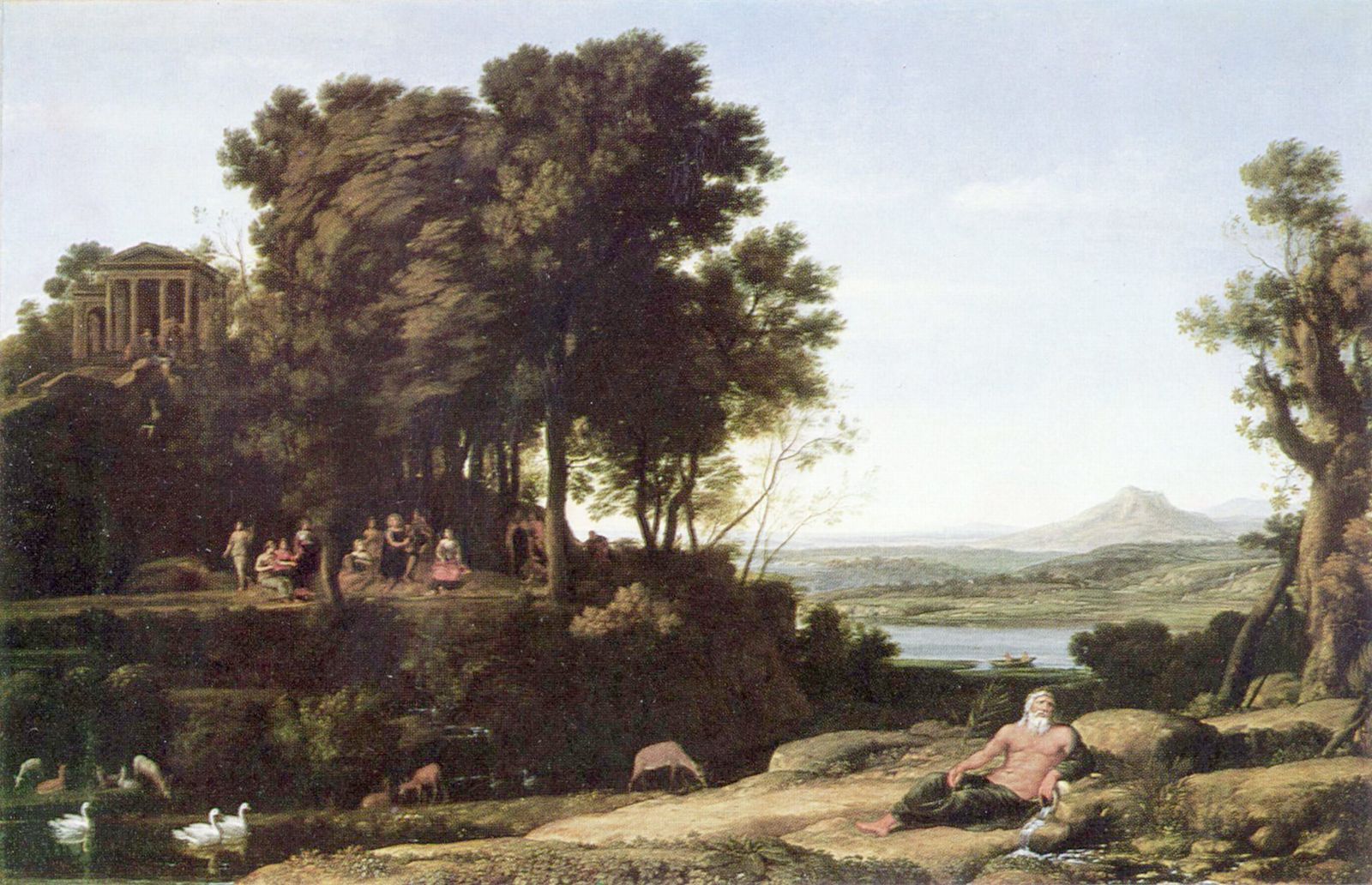 Claude Lorrain: Landschaft mit Apollo, den Musen und einem Flugott