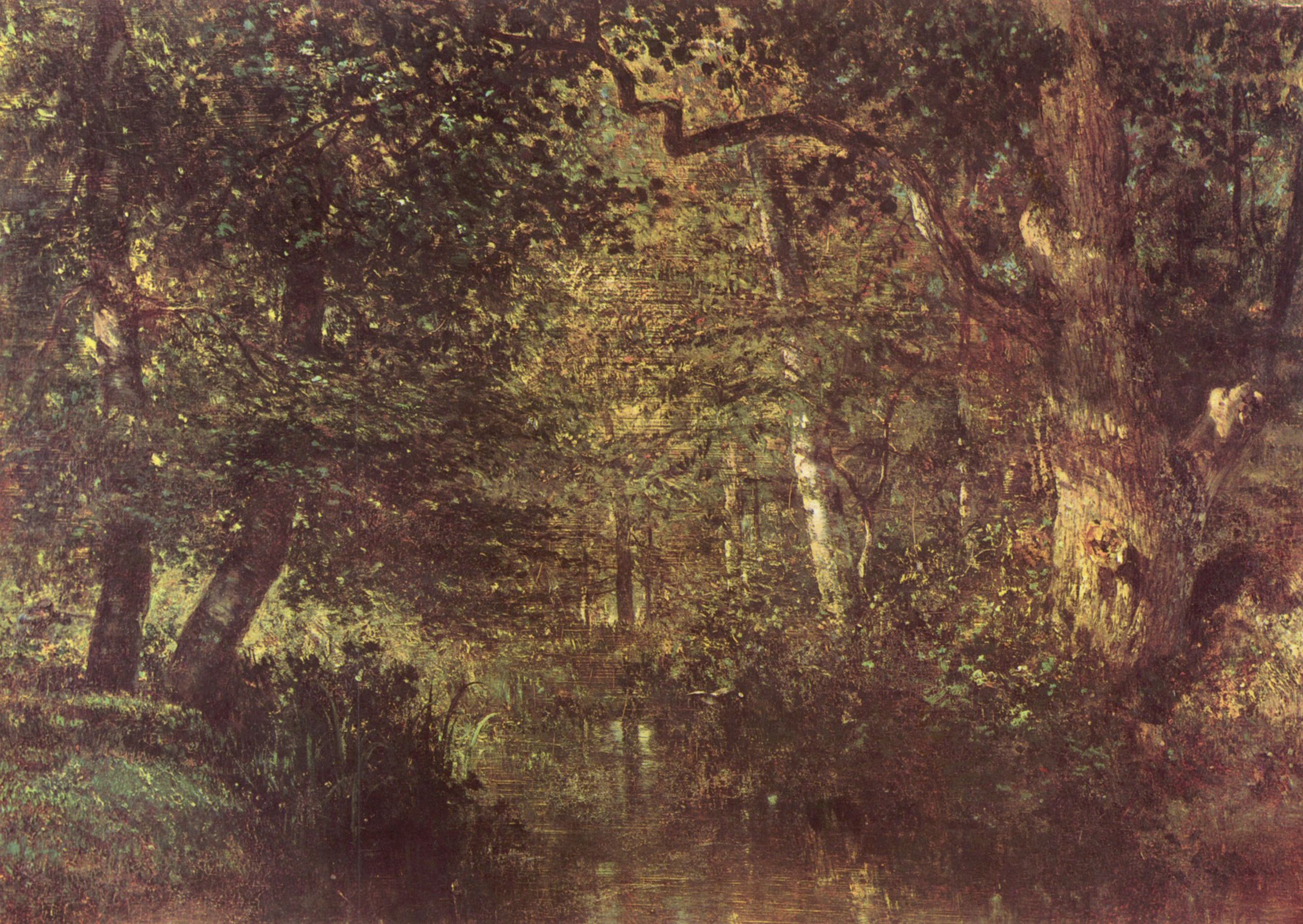 Constant Troyon: Wasserlauf im Walde