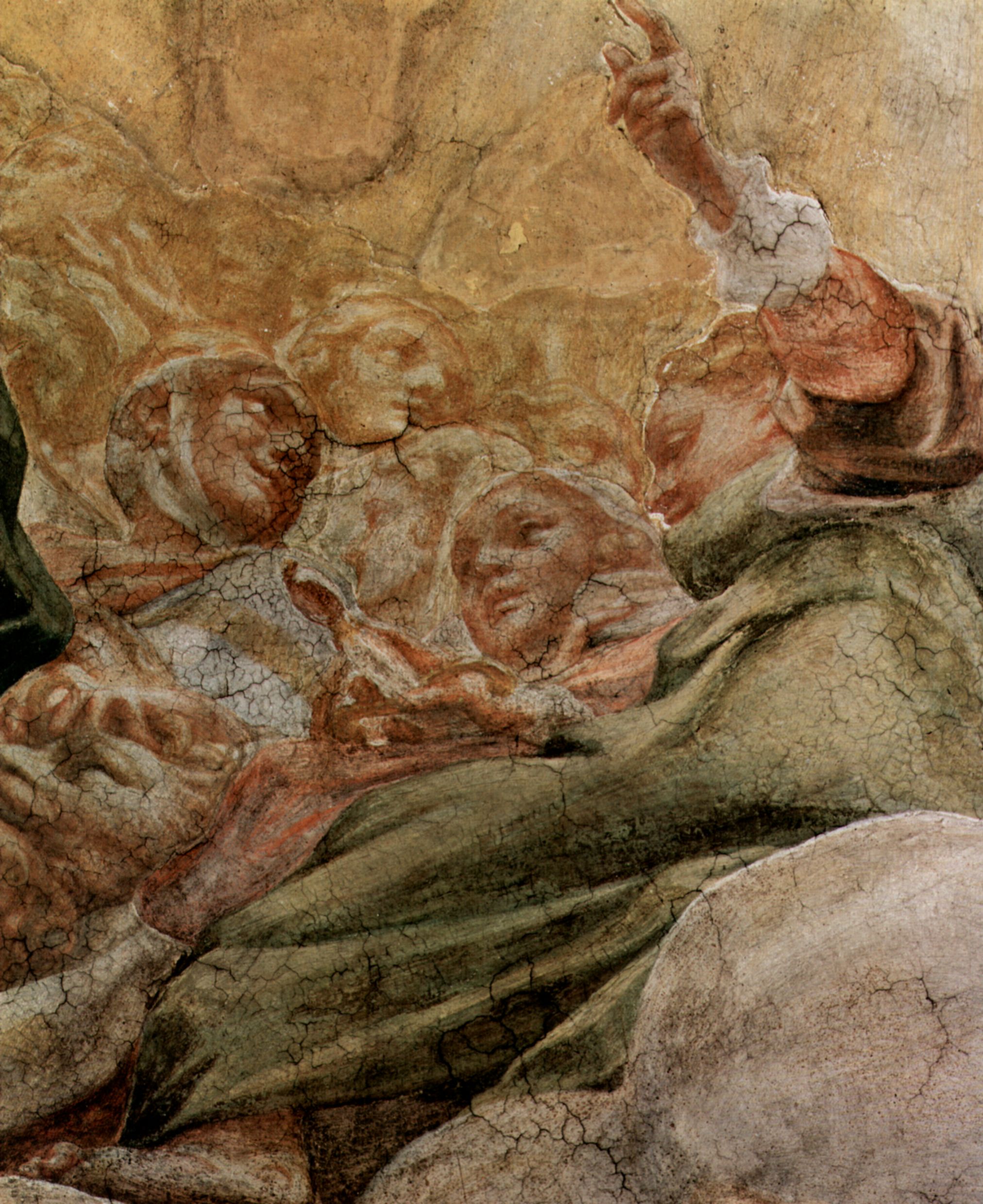 Correggio: Kuppelfresko im Dom, Szene: Verkndigung, Detail: Heilige und Engel