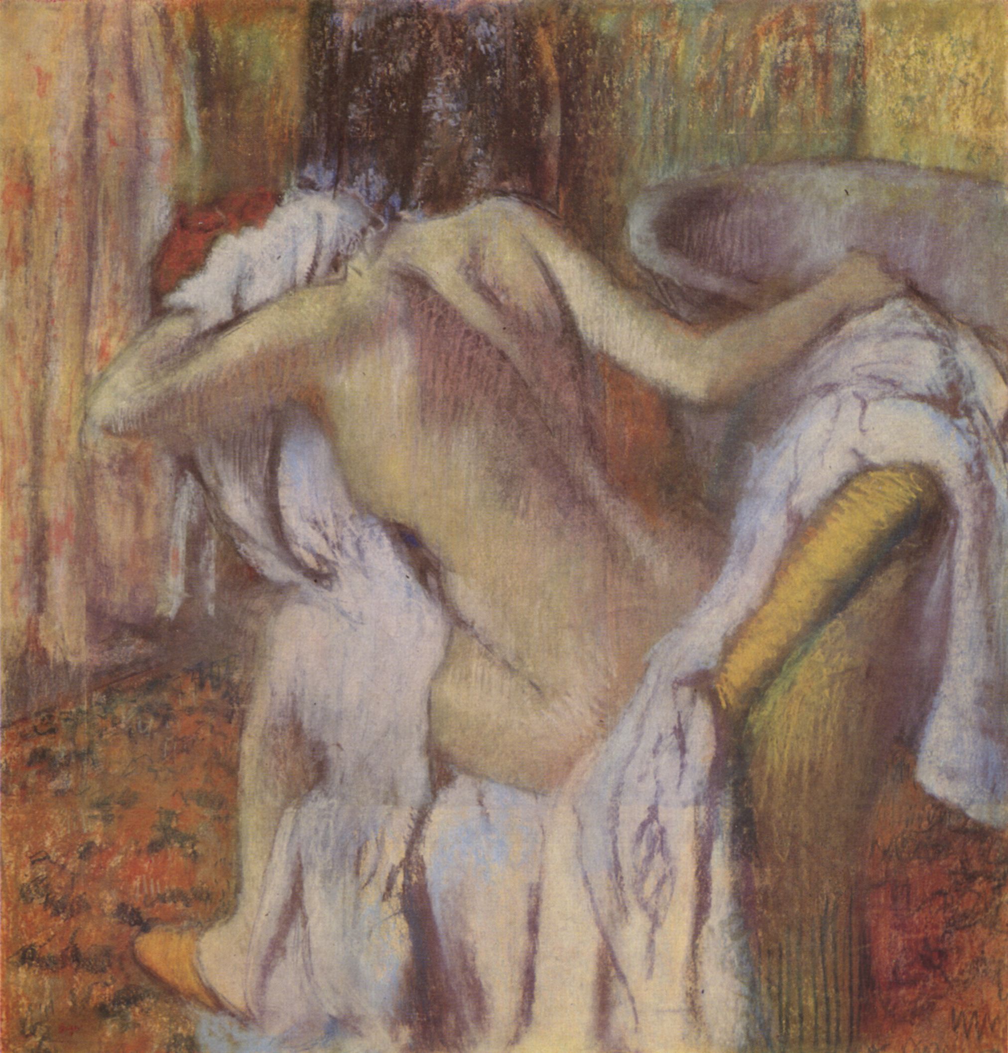 Edgar Germain Hilaire Degas: Nach dem Bade sich abtrocknende Frau