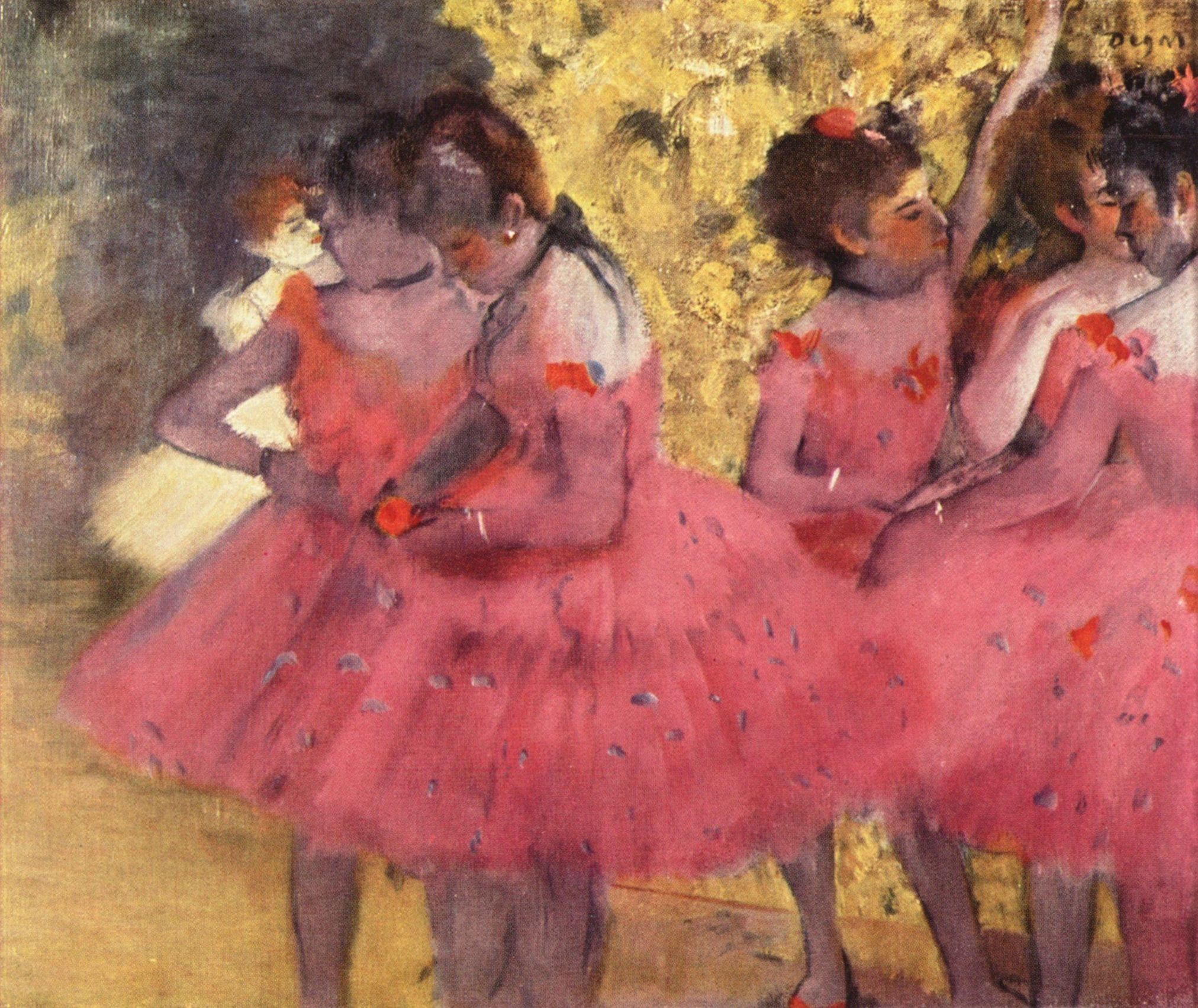 Großbild Edgar Germain Hilaire Degas Tänzerinnen In Rosa Zwischen Den Kulissen 