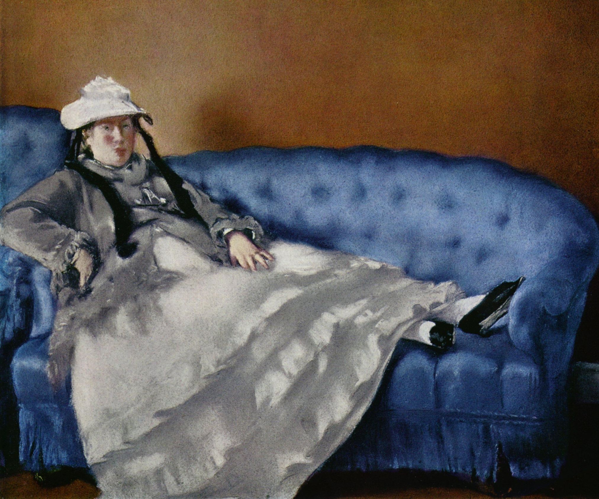 Edouard Manet: Portrt der Frau Manet auf blauem Sofa