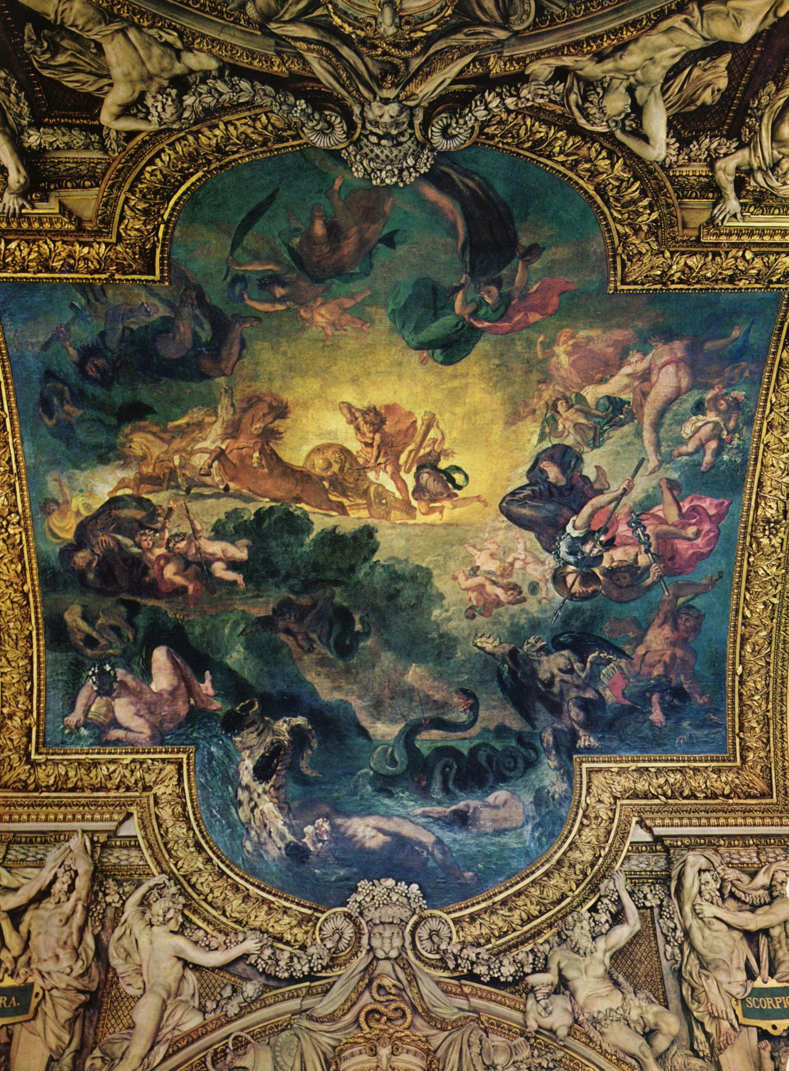 Eugne Ferdinand Victor Delacroix: Apollo vernichtet die Pythonschlange (Decke der Galerie d'Apollon)