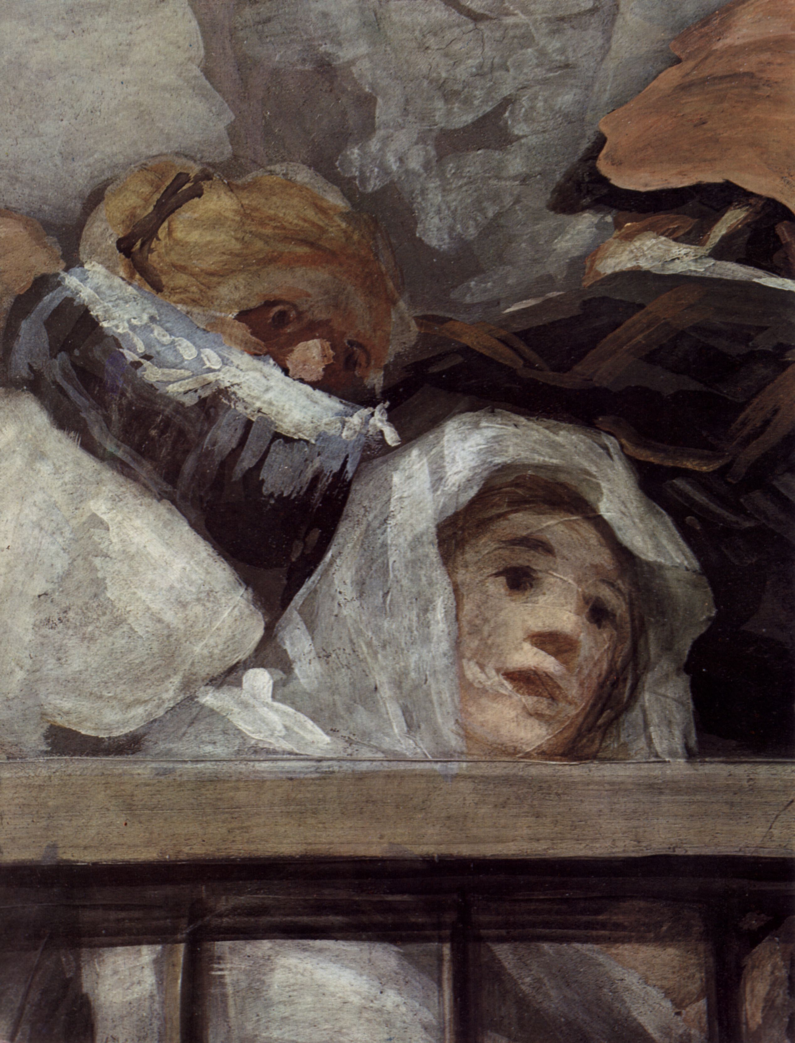 Francisco de Goya y Lucientes: Kuppelfresko in San Antonio de la Florida, Madrid, Szene aus der Legende des Hl. Antonius von Padua: Der Heilige erweckt einen Toten in Lissabon, der die Unschuld seiner Eltern bezeugt, Detail: Zuscha