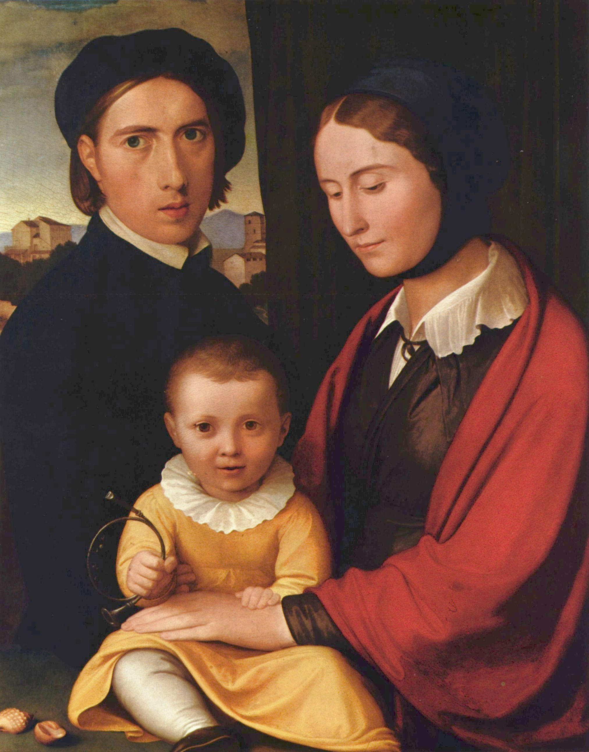Friedrich Overbeck: Selbstportrt des Knstlers mit Frau und Sohn Alfons