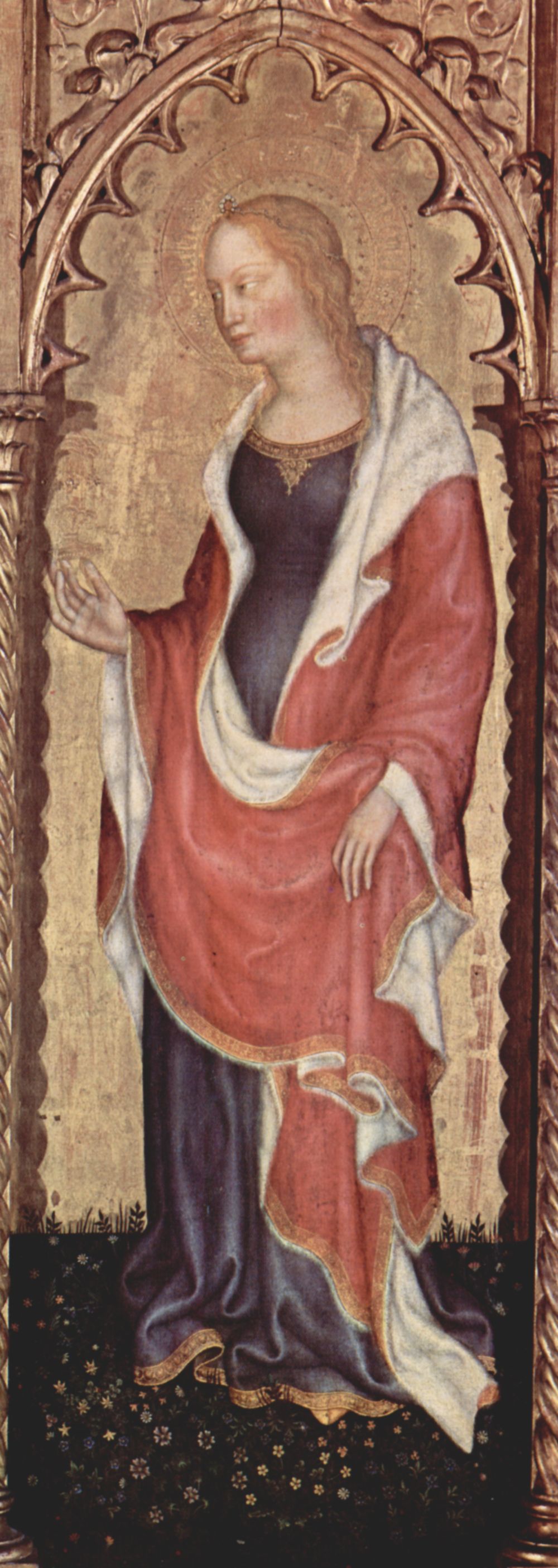 Gentile da Fabriano: Marienkrnung, rechte uere Tafel, Szene: Hl. Maria Magdalena