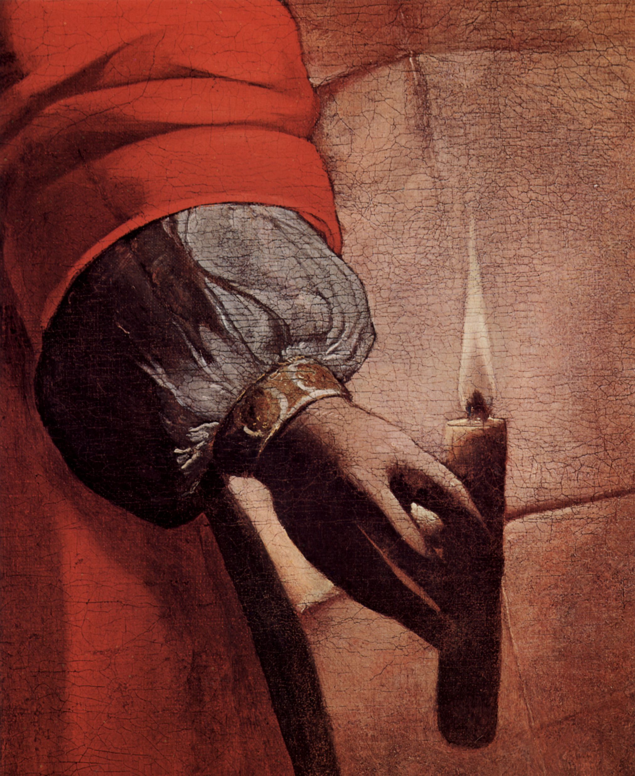Georges de La Tour: Hiob und seine Frau, Detail: Kerze