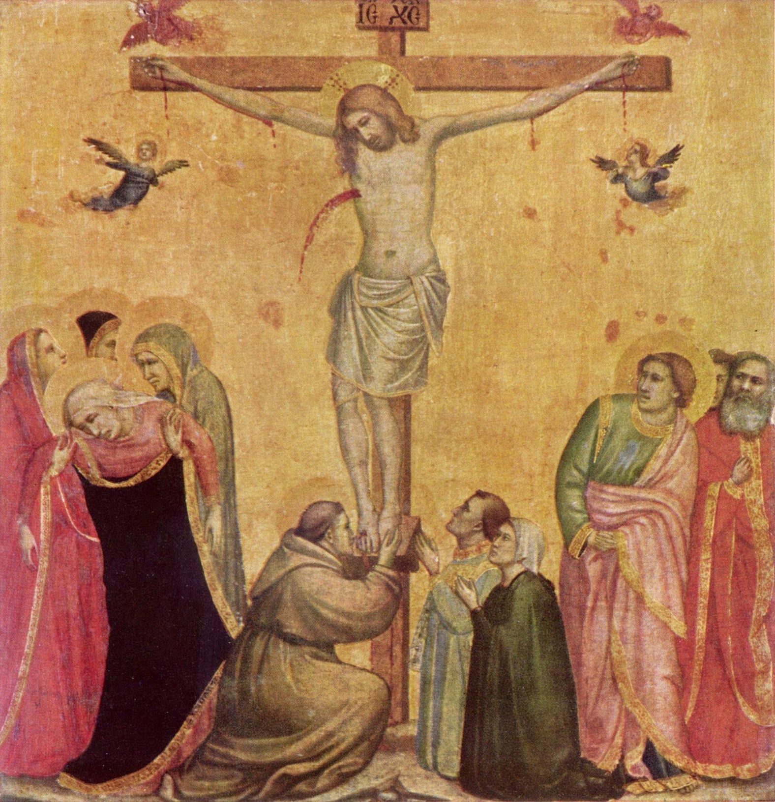 Giotto di Bondone: Christus am Kreuz zwischen Maria und Johannes