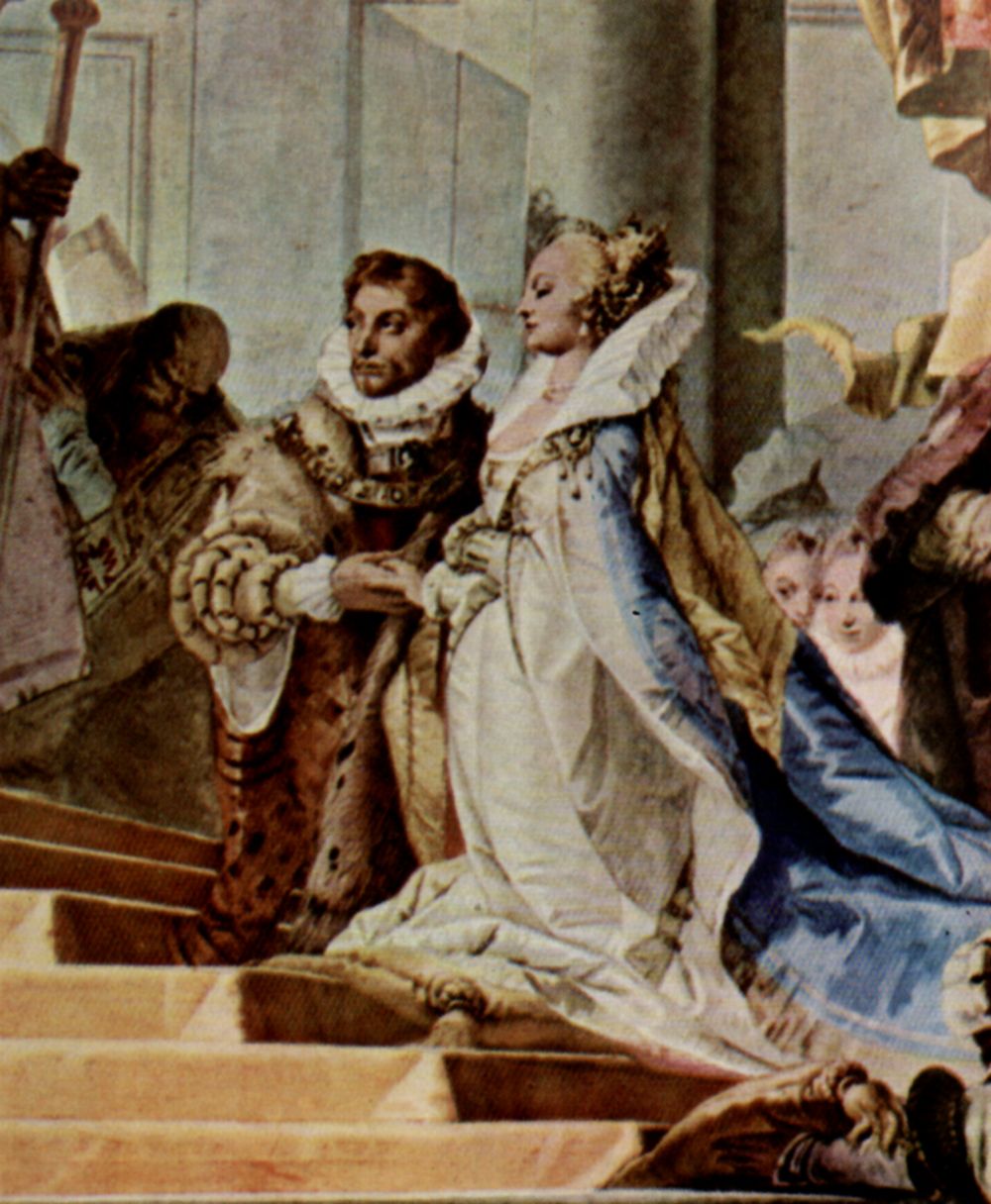 Giovanni Battista Tiepolo: Fresken im Kaisersaal des Wrzburger Residenzschloes, mit historischen Szenen aus der deutschen, mittelalterlichen Geschichte, Detail