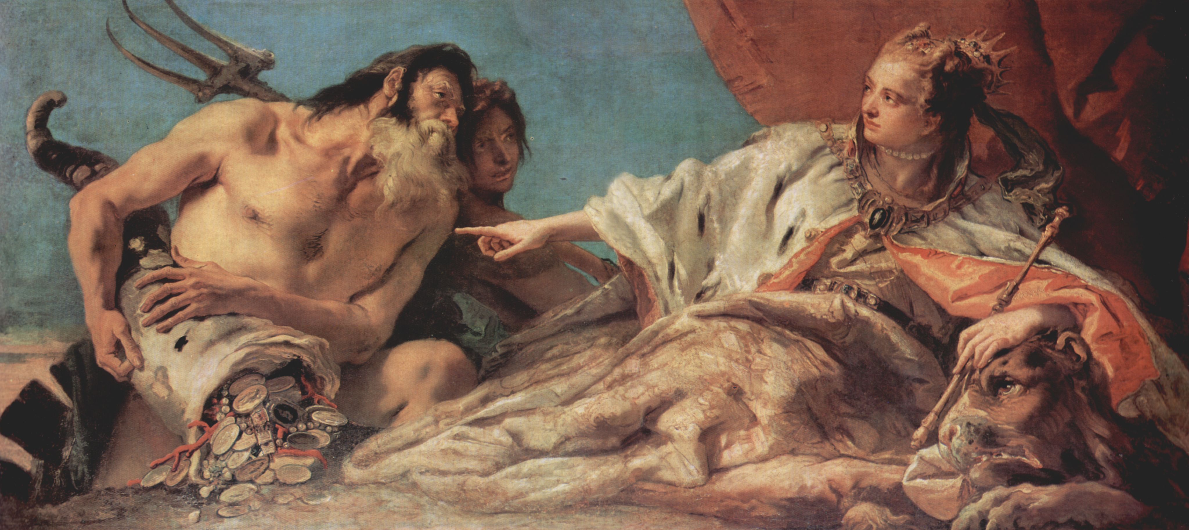 Giovanni Battista Tiepolo: Neptun bietet der Stadt Venedig Opfergaben (Stadtallegorie)