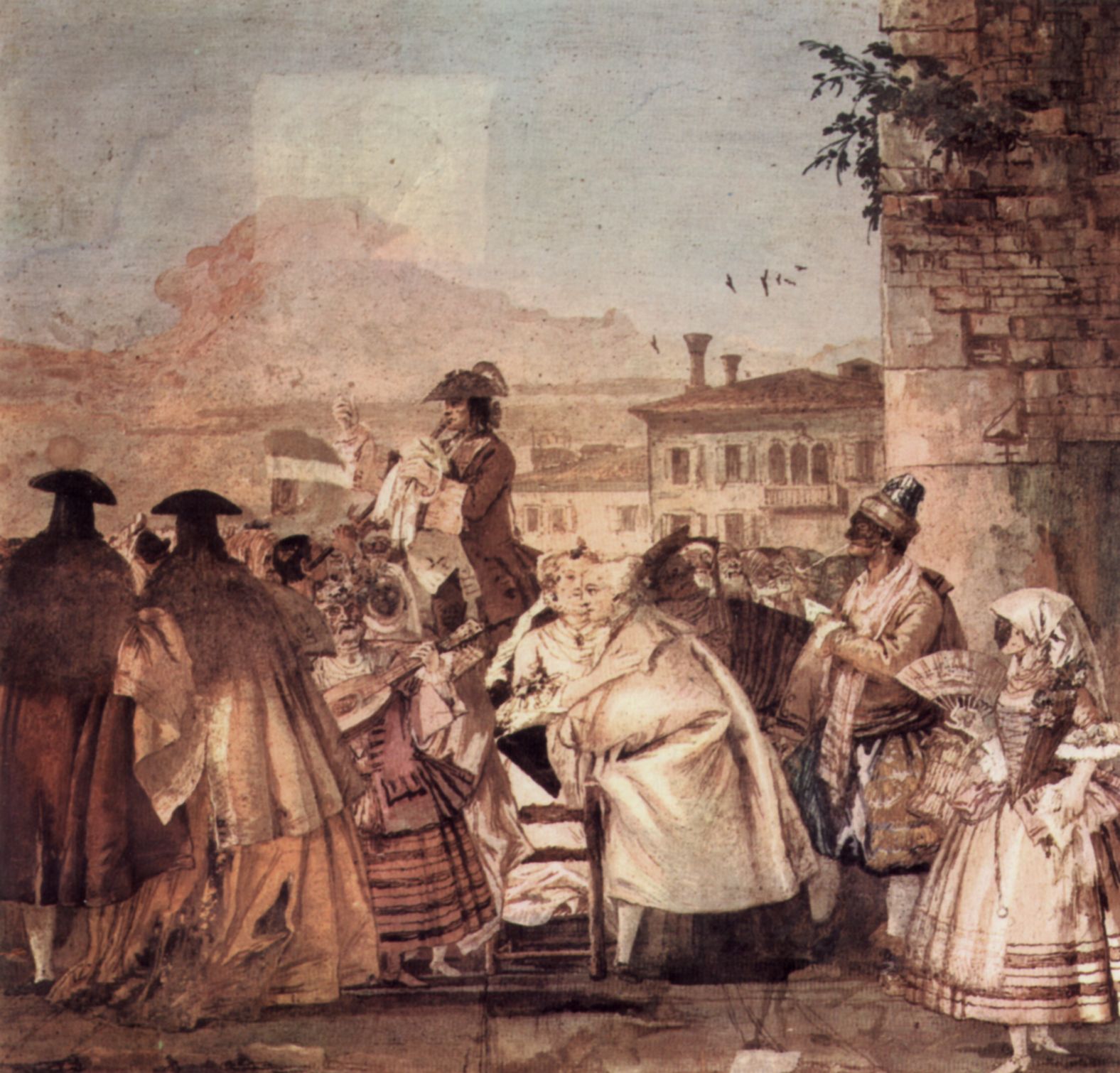 Giovanni Domenico Tiepolo: Fresken in der Villa Vallmarana, Vicenca, Szene: Der Marktschreier