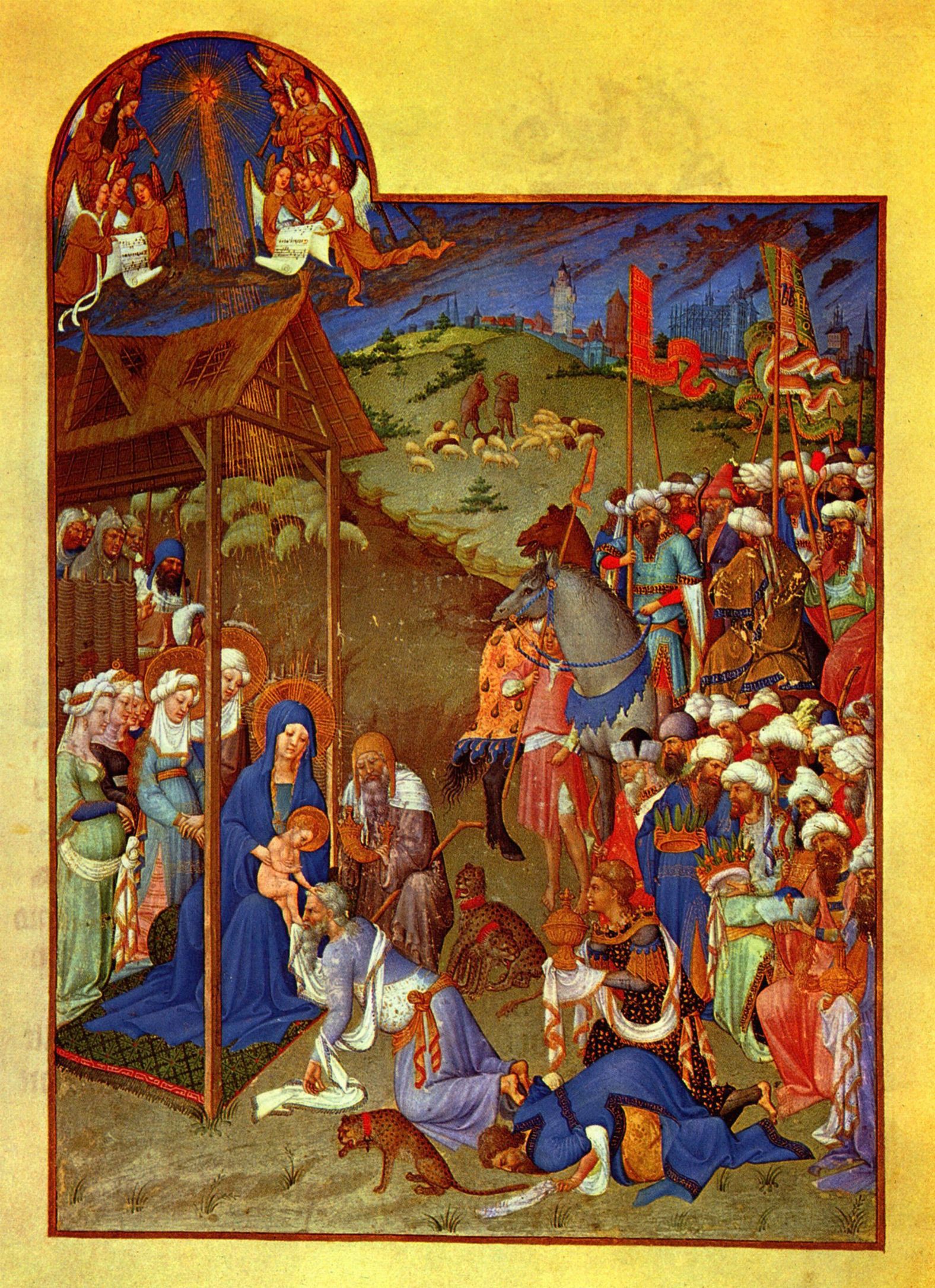 Hennequin und Herman von) Limburg, Brder (Pol: Trs Riches Heures du Duc Jean de Berry (Stundenbuch des Herzogs von Berry), Szene: Anbetung der Knige