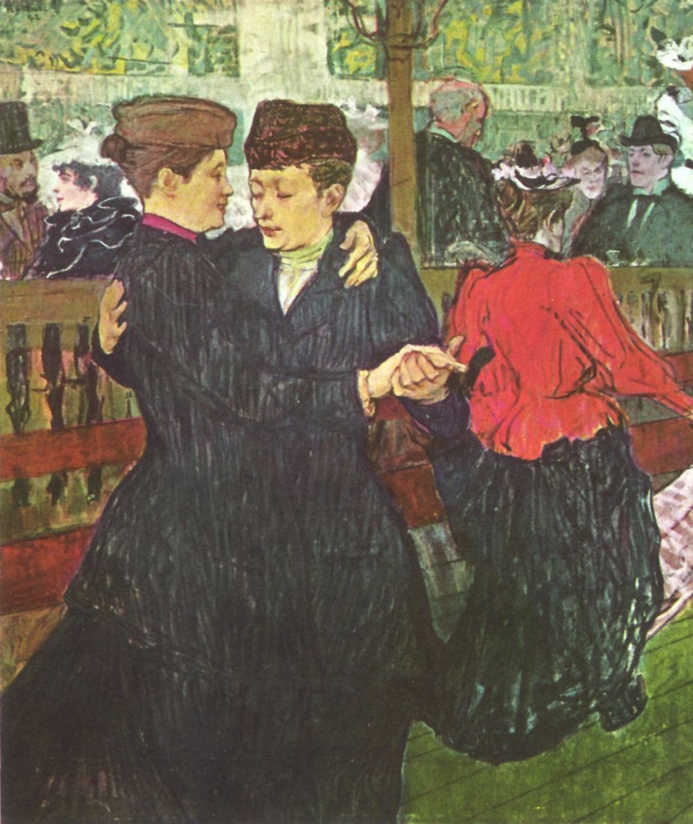 Henri de Toulouse-Lautrec: Im Moulin Rouge, Zwei tanzende Frauen