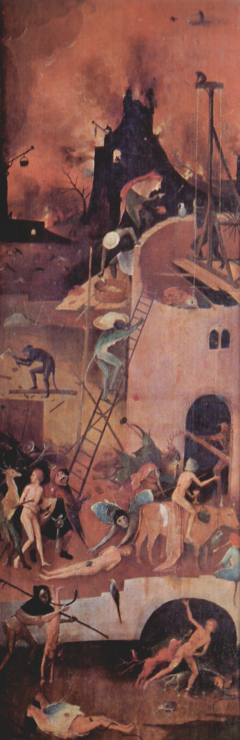 Hieronymus Bosch: Heuwagen, Triptychon, rechter Flgel: Die Hlle