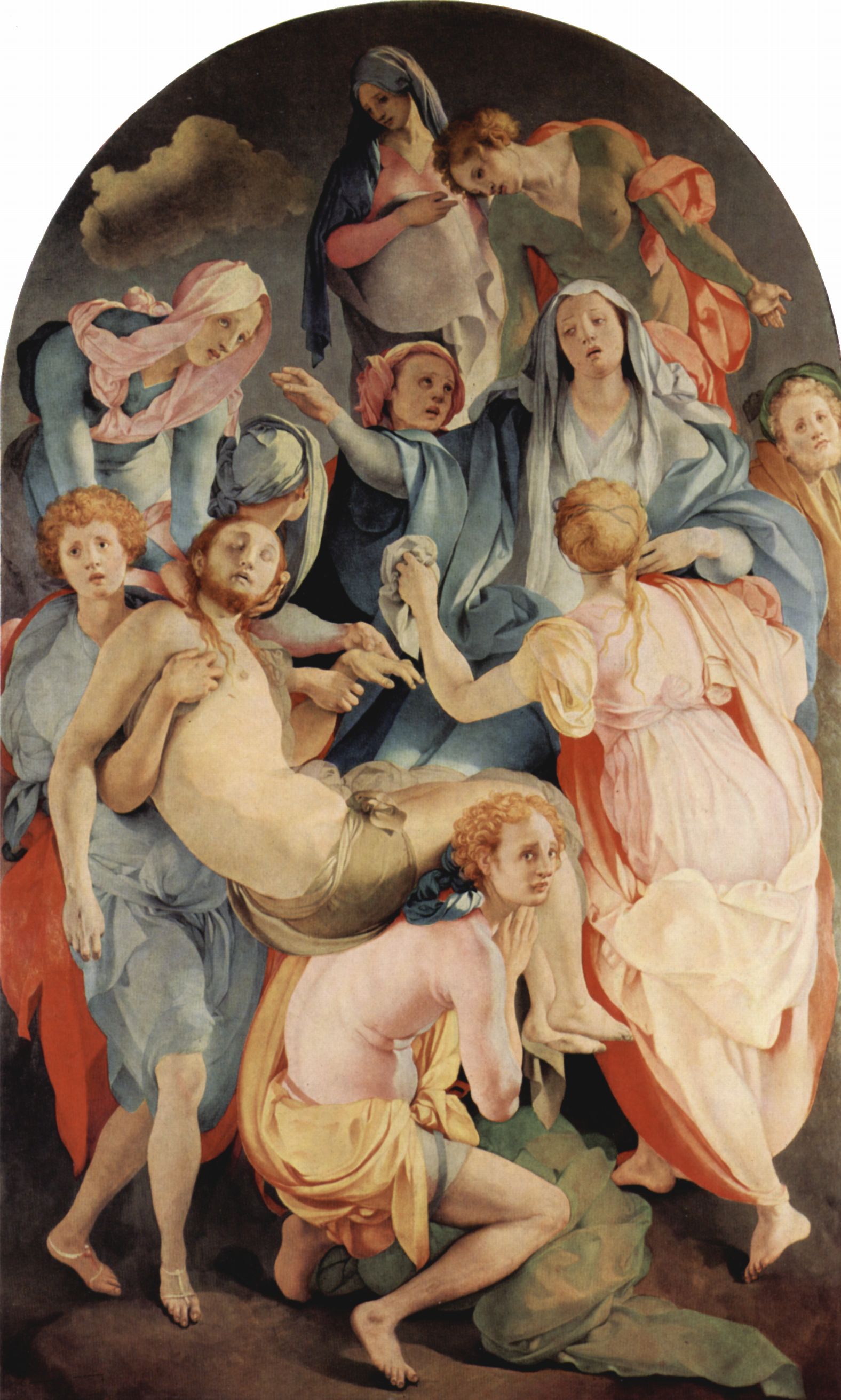 Jacopo Pontormo: Altargemlde der Capponi-Kapelle in Santa Felicita in Florenz, Szene: Kreuzabnahme Christi