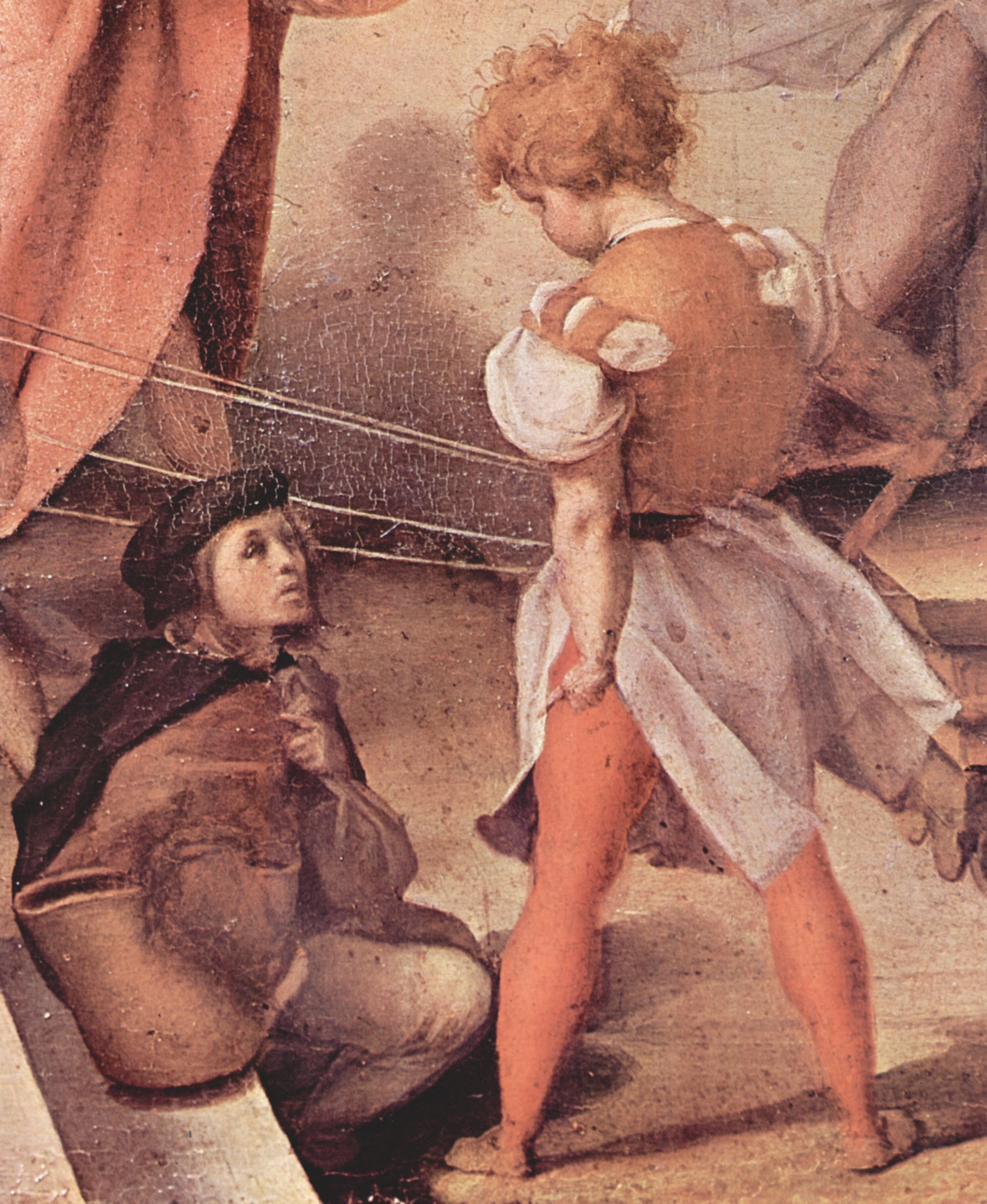 Jacopo Pontormo: Gemlde fr das Hochzeitszimmer des Pier Francesco Borgherini im Familienpalast in Florenz, Szene: Joseph in gypten, Detail