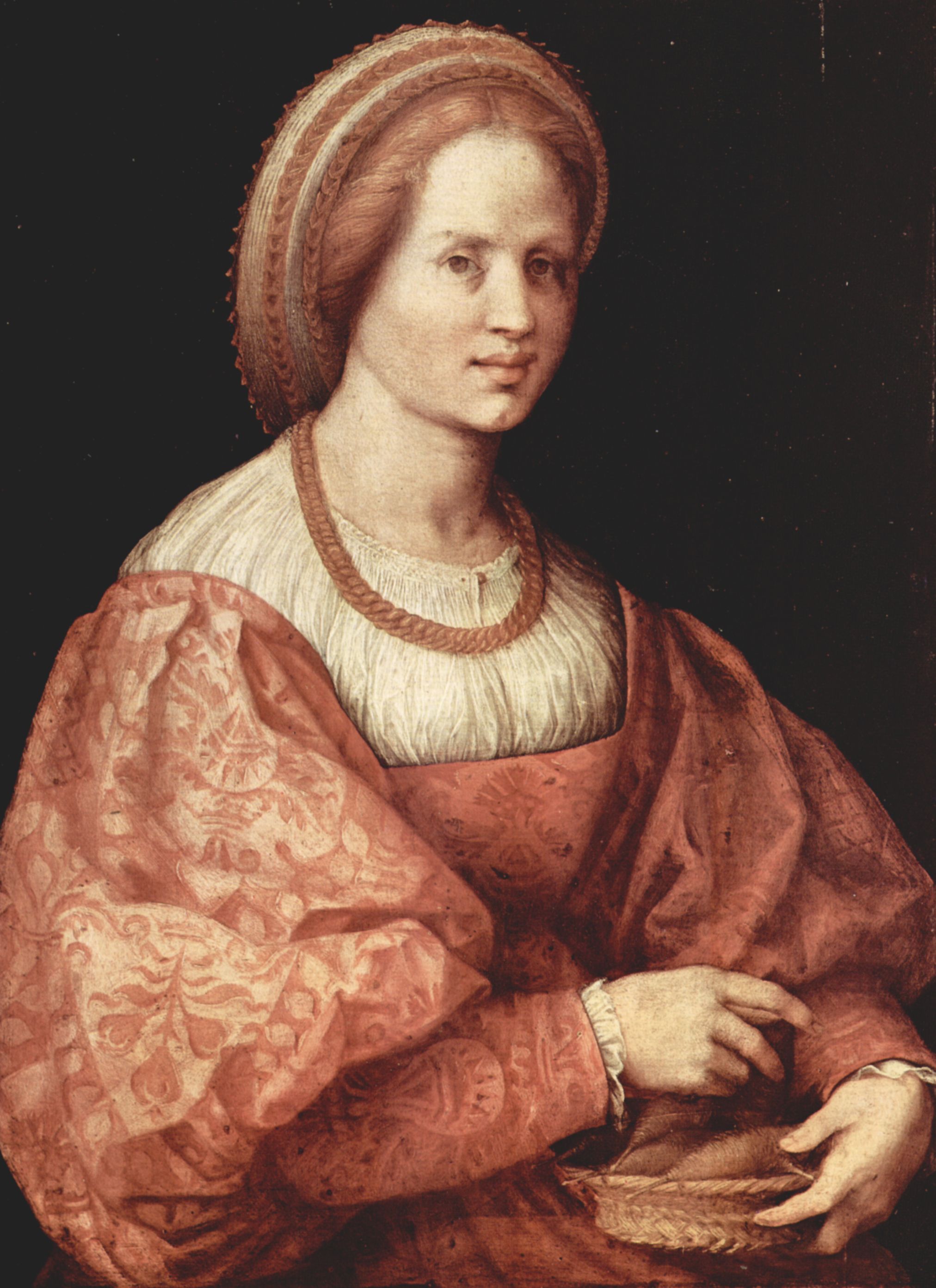 Jacopo Pontormo: Portrt einer Dame mit Spindelkrbchen