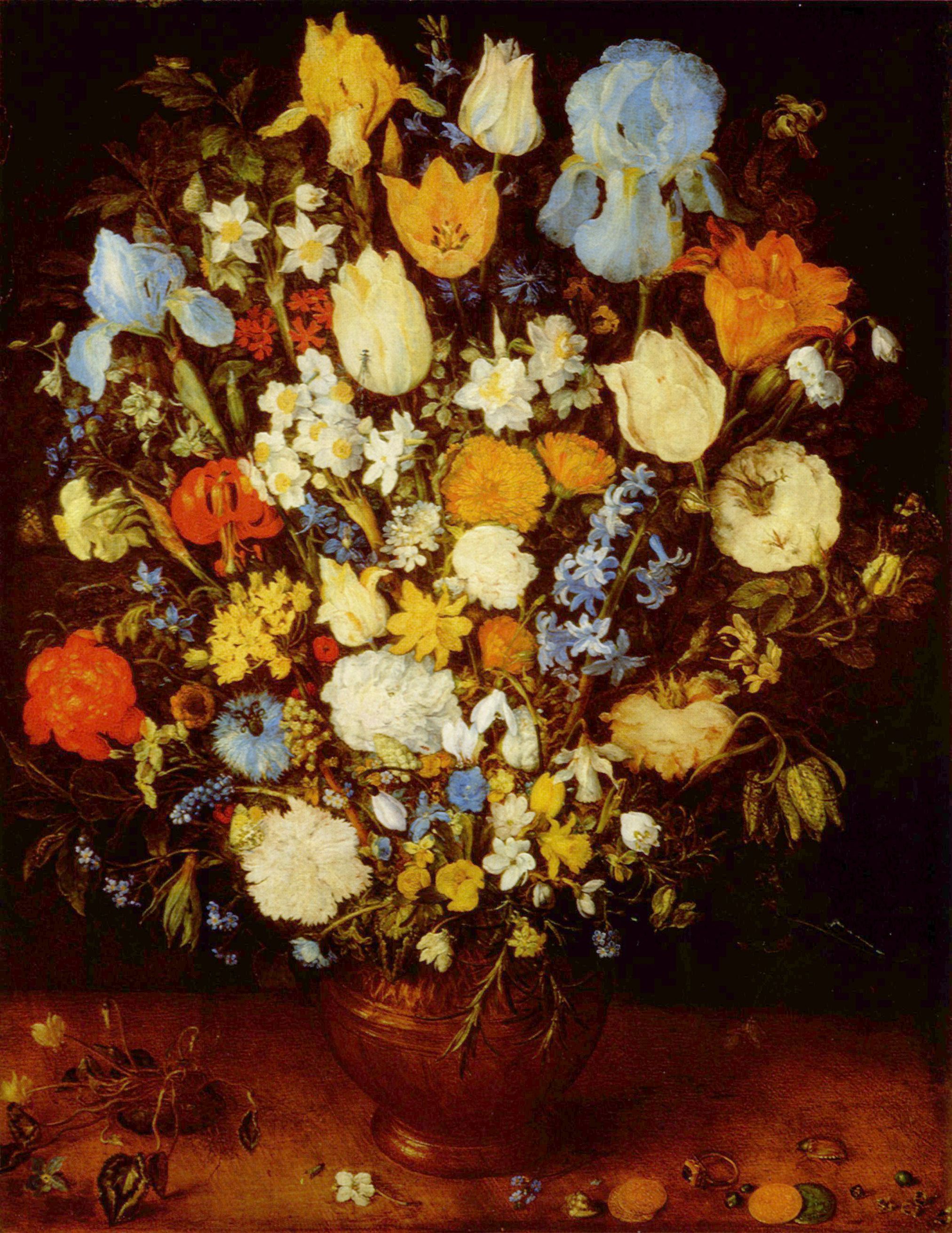 Jan Bruegel d. .: Kleiner Blumenstrau in einem Tongef
