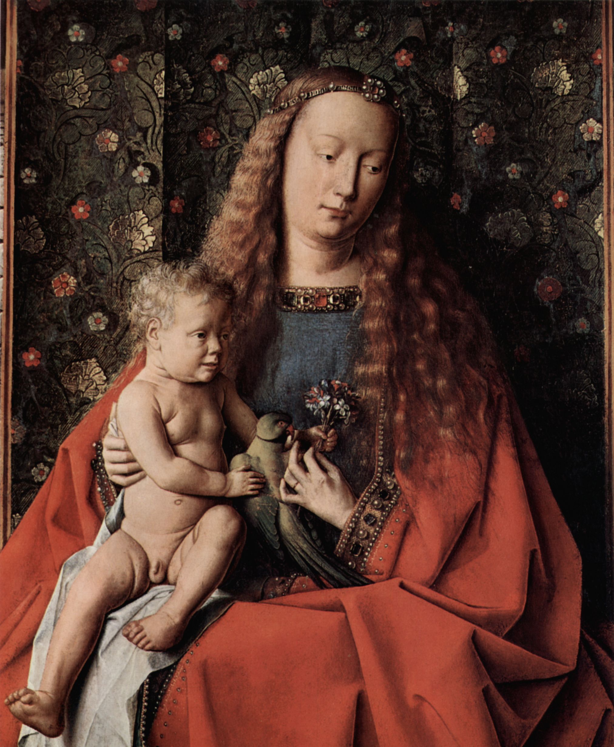 Jan van Eyck: Madonna des Kanonikus Georg van der Paele, Detail: Madonna mit dem Kind
