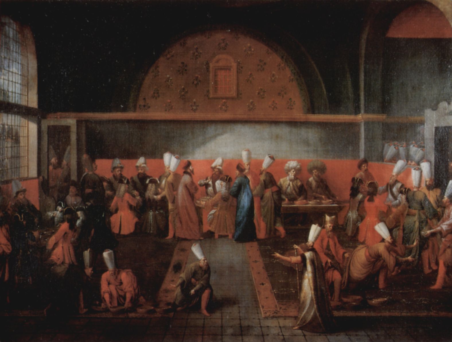 Jean-Baptiste van Mour: Empfang des franzsischen Gesandten le Vicompte D'Andrezel durch Sultan Ahmed III. am 10. Oktober 1724, Das Bankett des Grovizirs