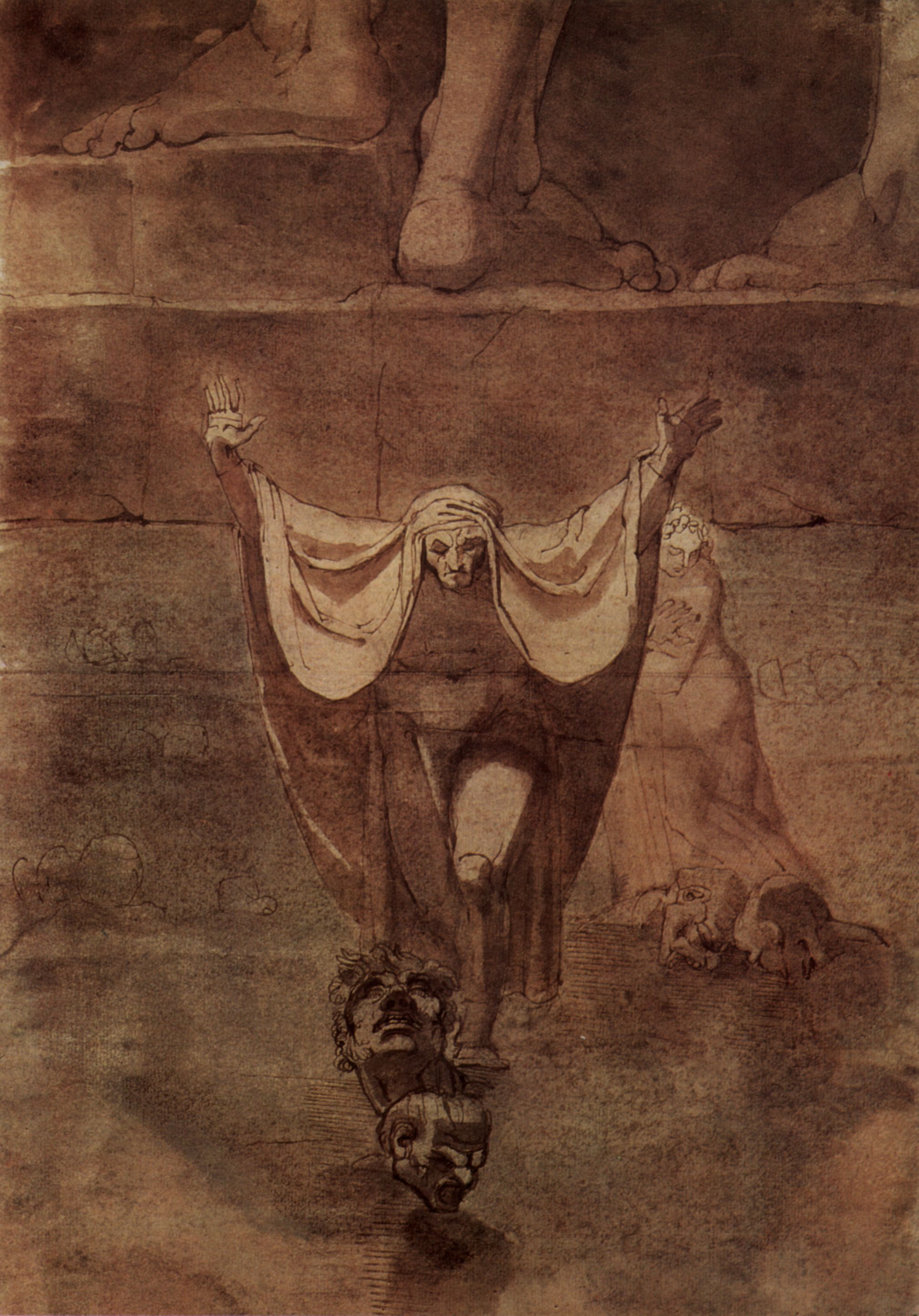 Johann Heinrich Fssli: Dante und Virgil auf dem Eis des Kozythus