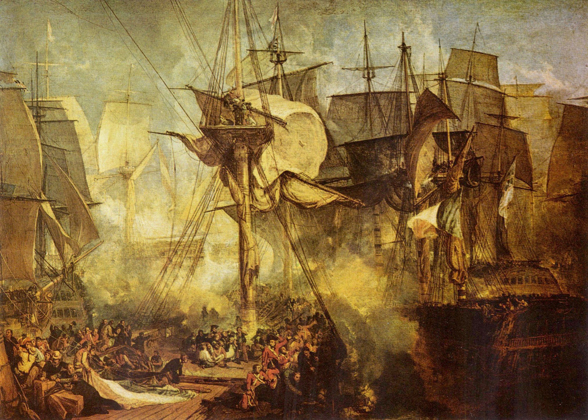Joseph Mallord William Turner: Die Schlacht bei Trafalgar, von den Steuerbordbesanwanten der Victory aus gesehen