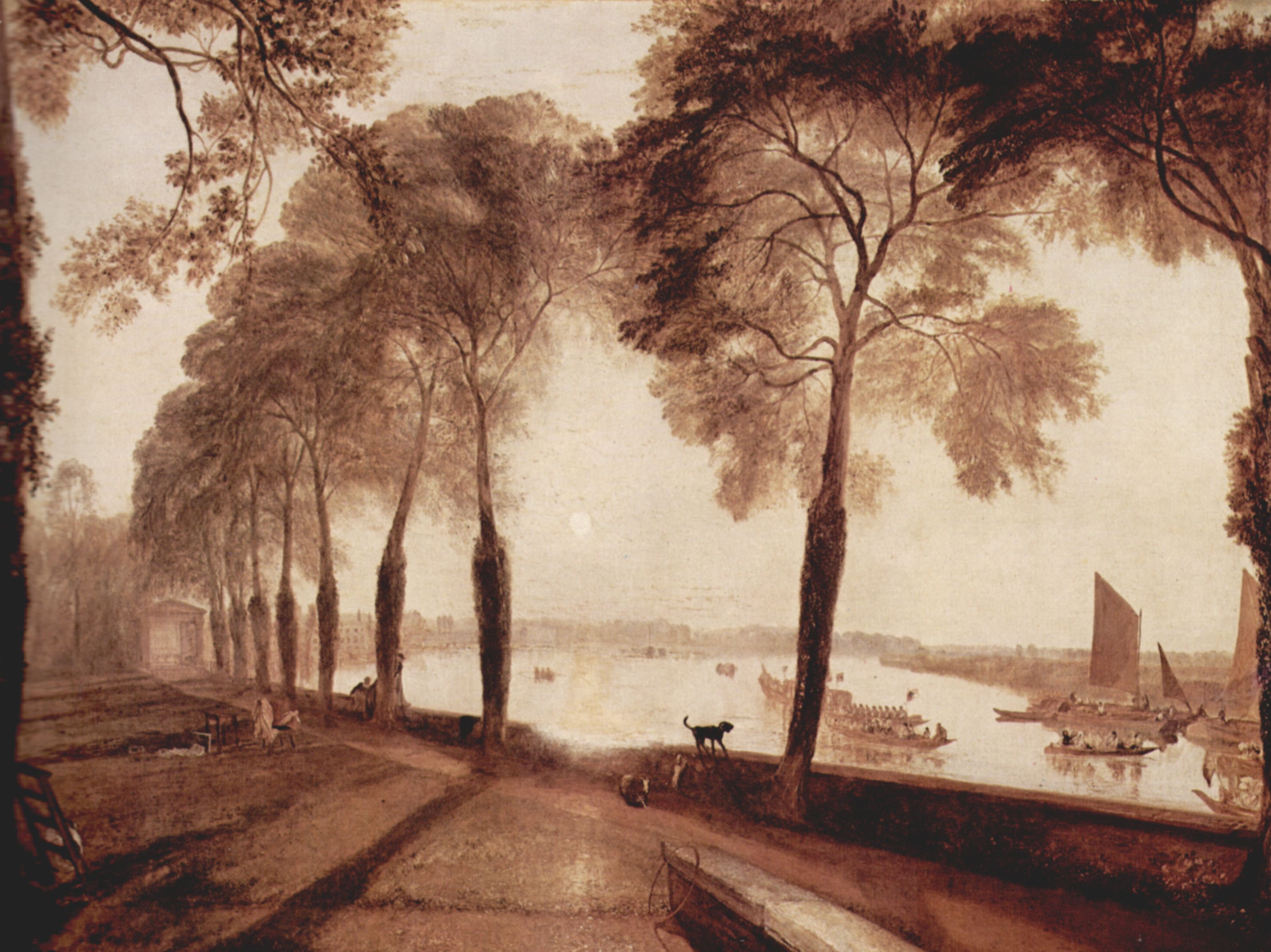 Joseph Mallord William Turner: Mortlake Terrace, der Wohnsitz von W. Sliam Moffat, Sommerarbend