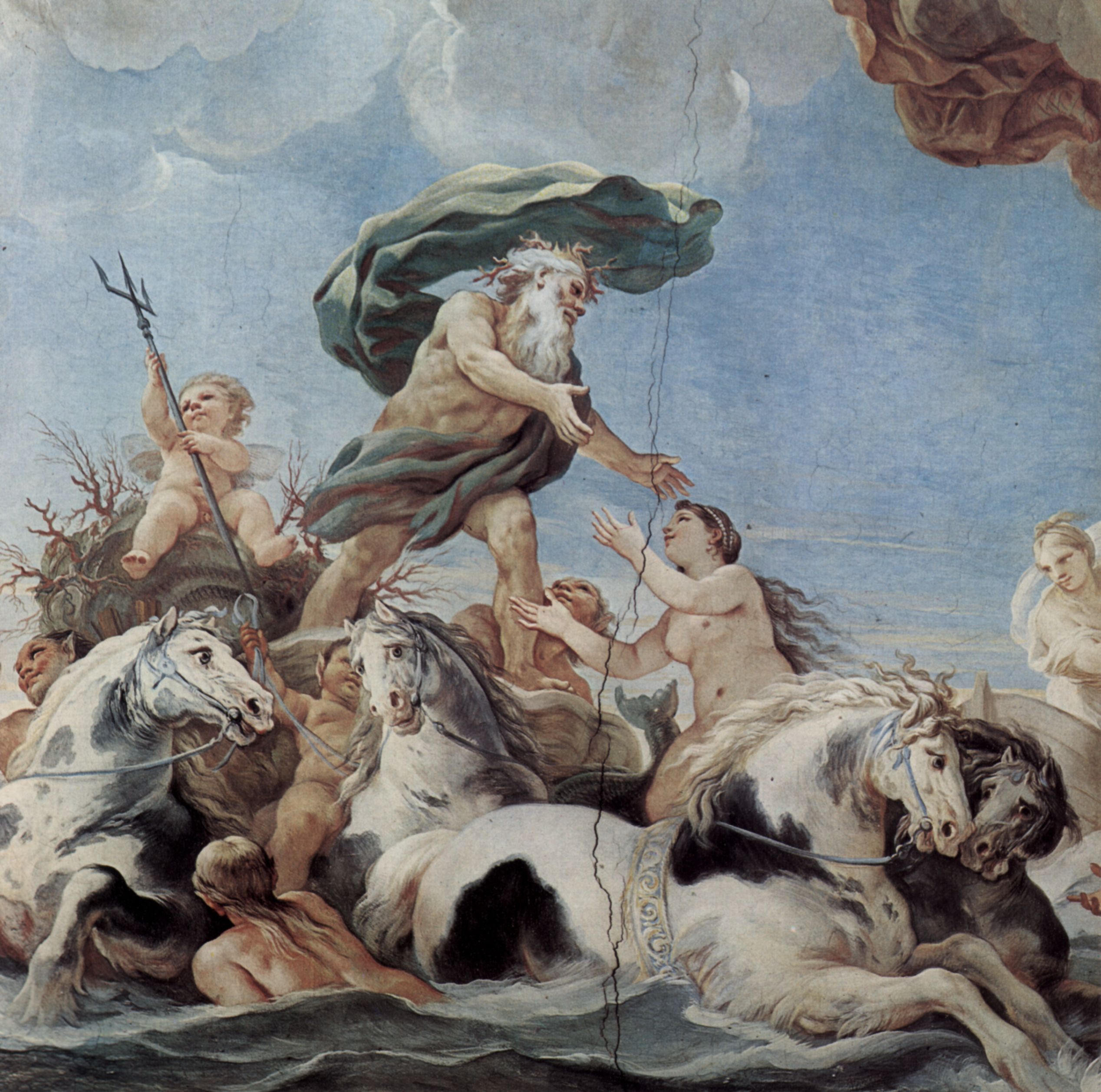 Luca Giordano: Fresken in der Galerie des Palazzo Medici-Riccardi in Florenz, Szene: Triumphzug des Neptun