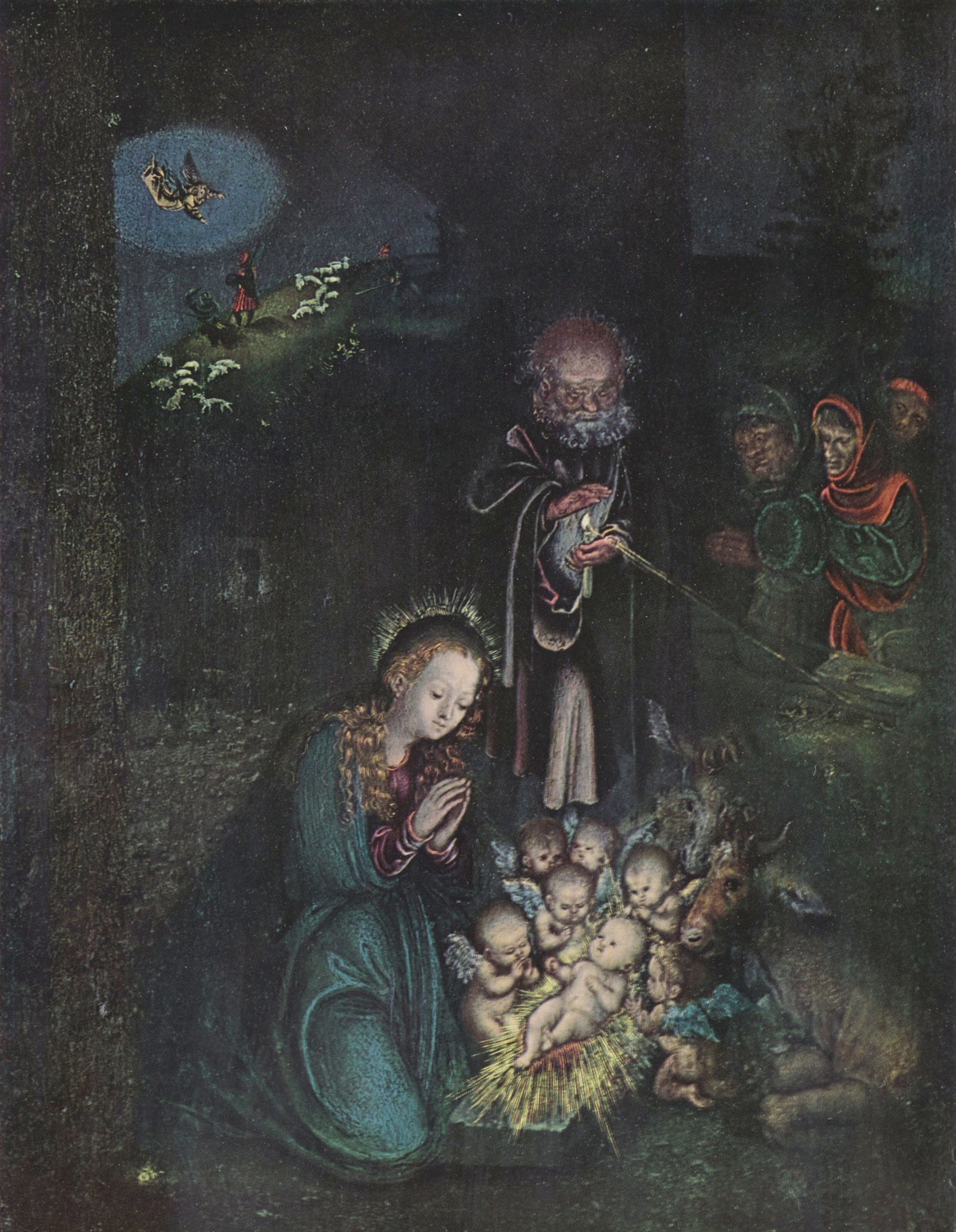 Lucas Cranach d. .: Geburt Christi (Heilige Nacht, Weihnacht)