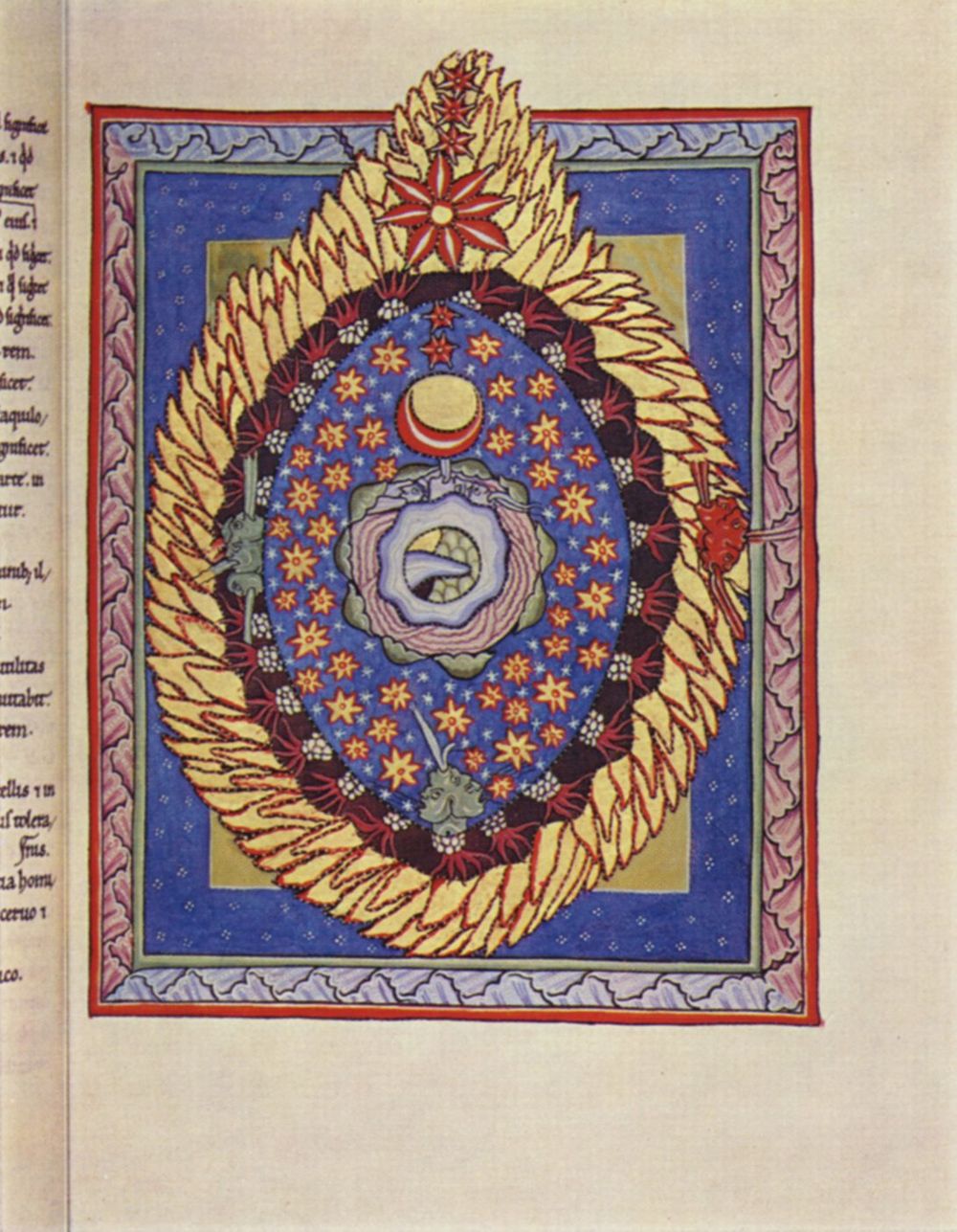 Meister des Hildegardis-Codex: Hildegardis-Codex, sogenannter Scivias-Codex, Szene: Das Weltall