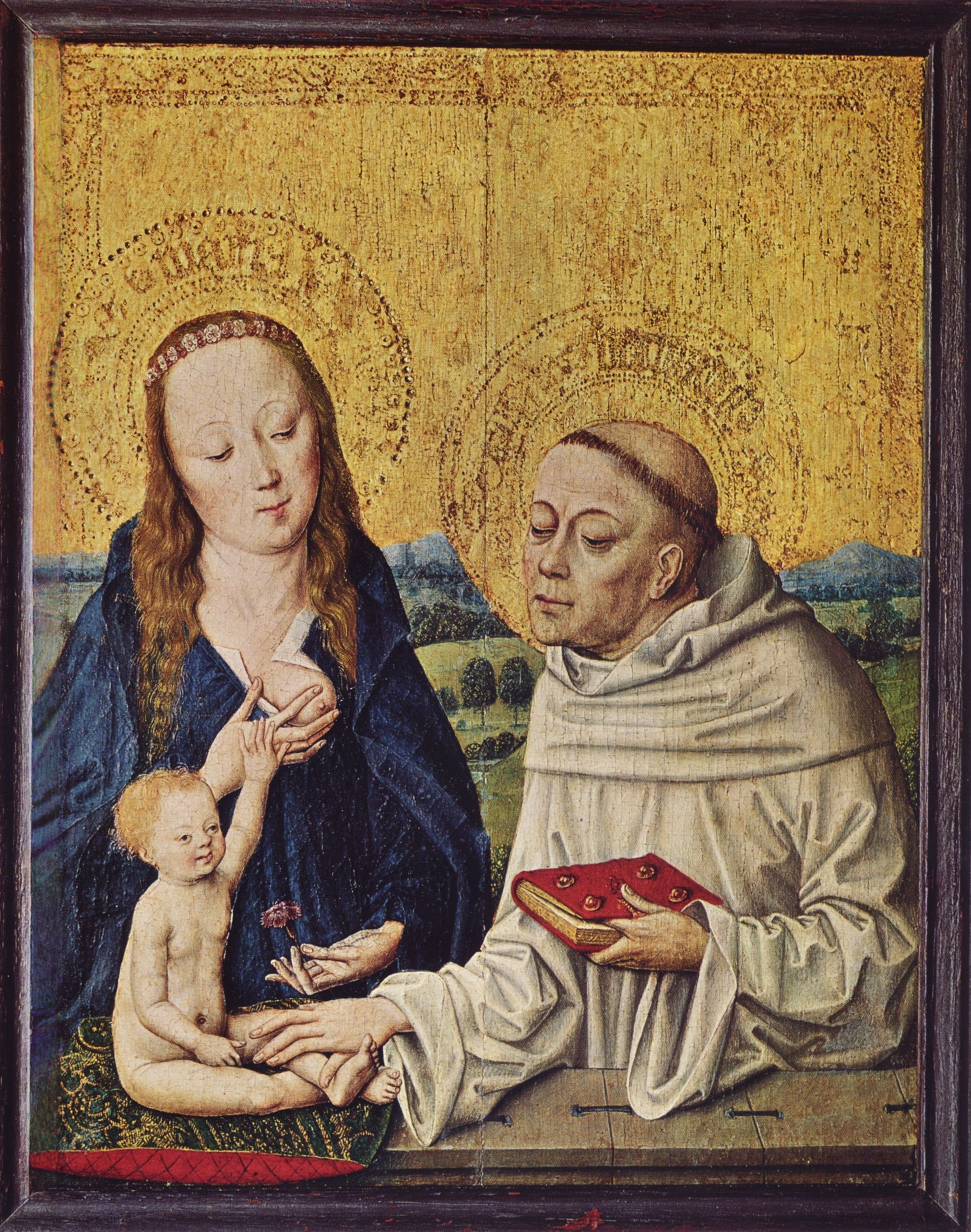 Meister des Marienlebens: Maria mit Kind und Hl. Bernhard