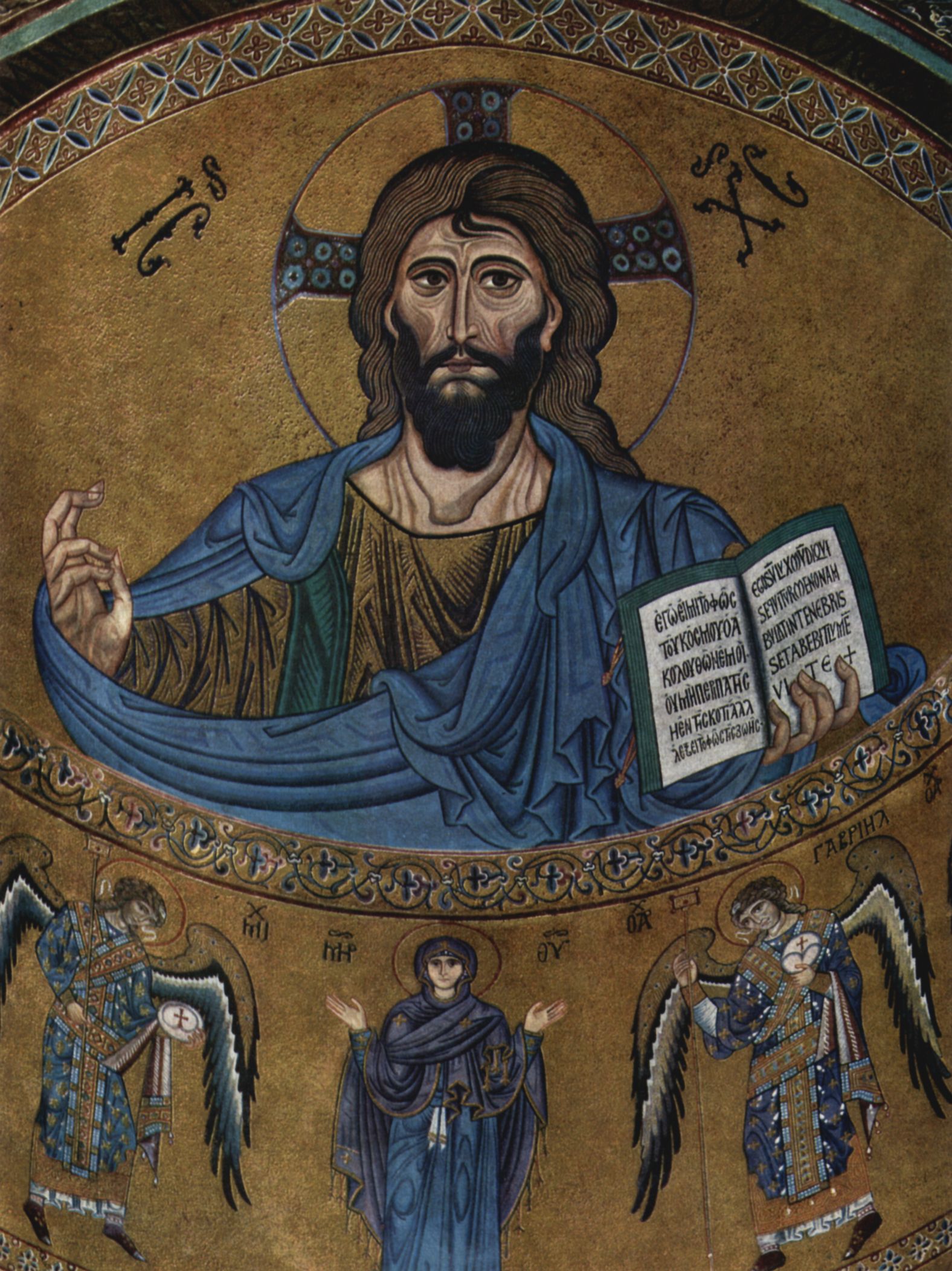 Meister von Cefal: Mosaiken der Kathedrale von Cefal, Szene: Christus Pantokrator
